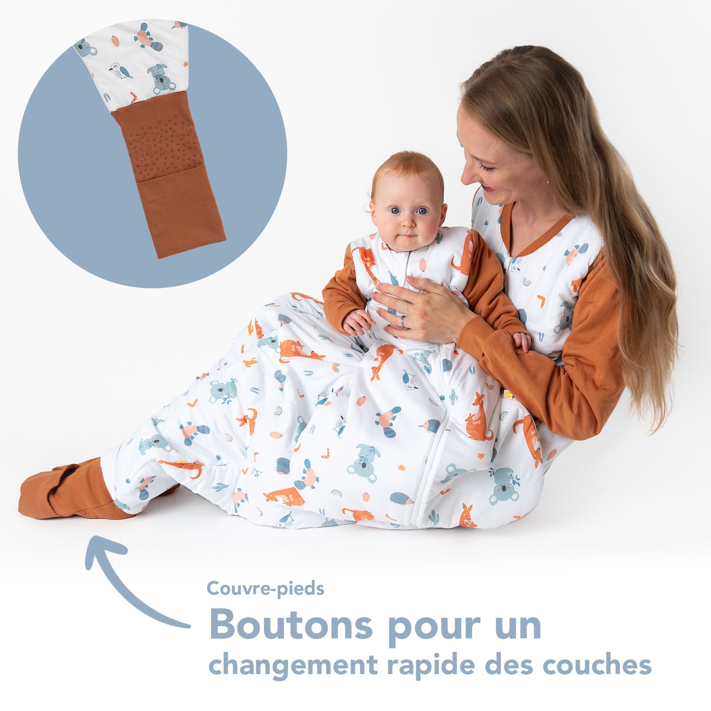 Gigoteuse à pieds adulte - manches amovibles - 2.5 TOG