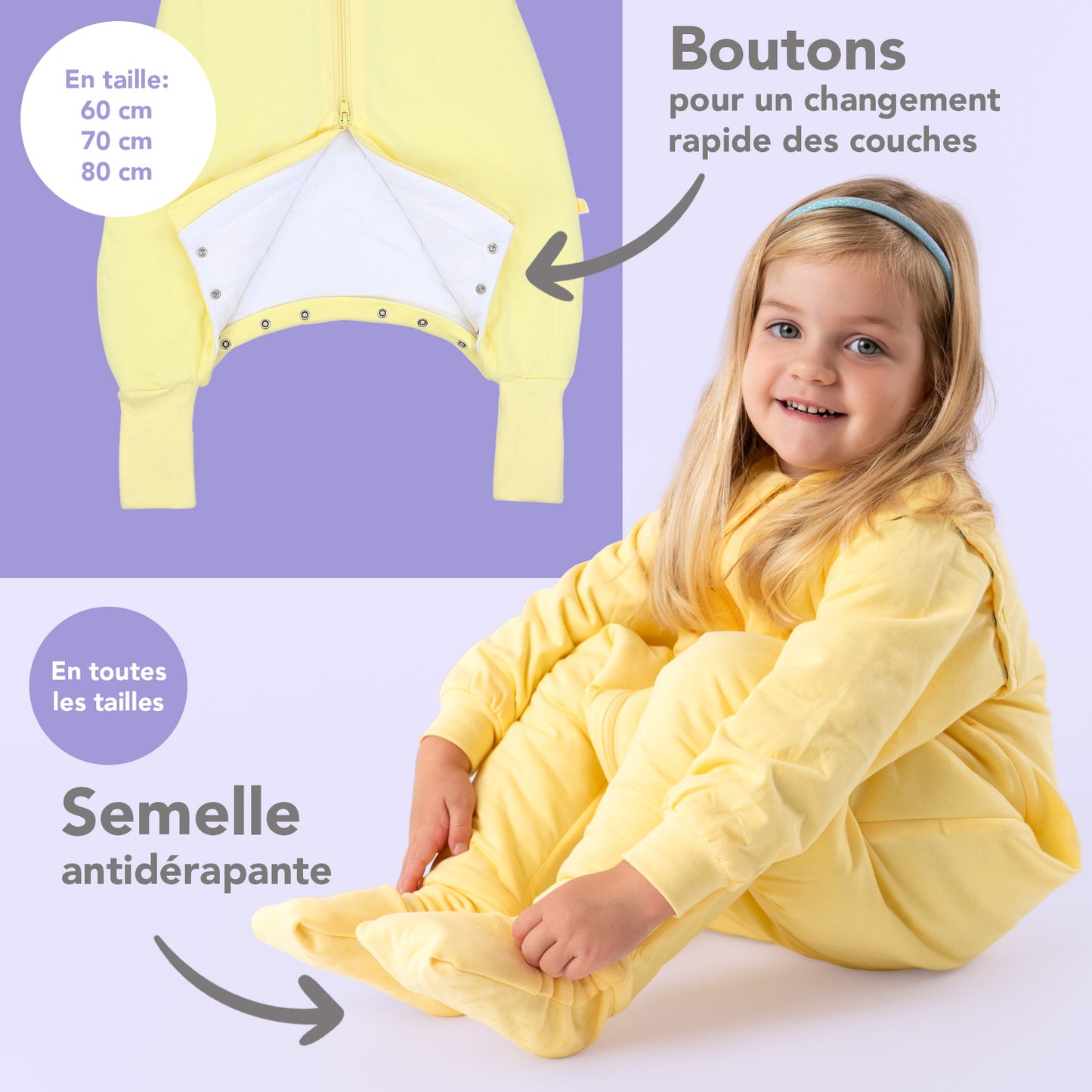 Gigoteuse à pieds et manches été & mi-saison - TOG 1