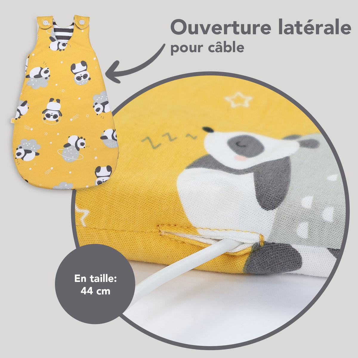 Gigoteuse à pieds et manches été & mi-saison - TOG 1_Panda_détail3_1204