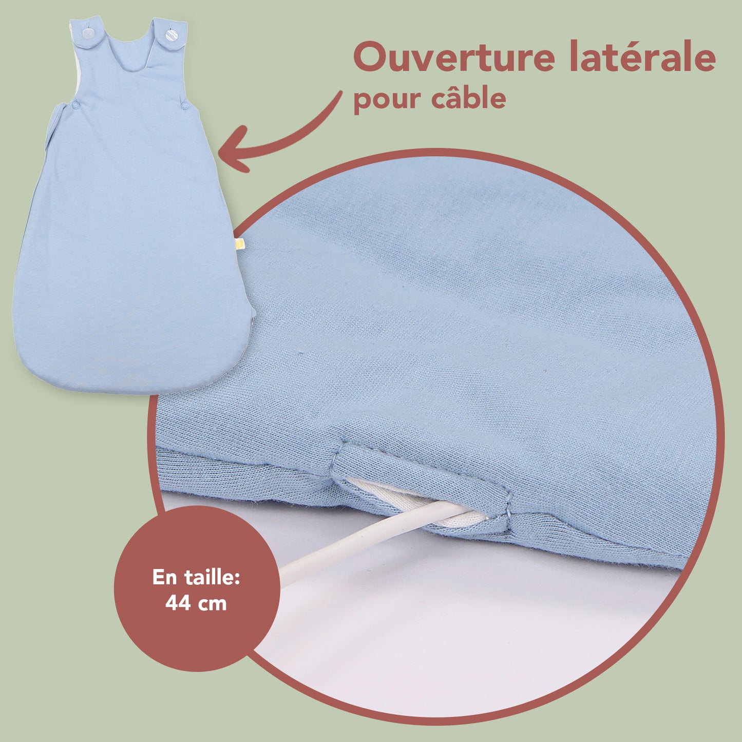 Gigoteuse bébé toutes saisons - 2.5 TOG_Bleu Glacé_détail3_1207
