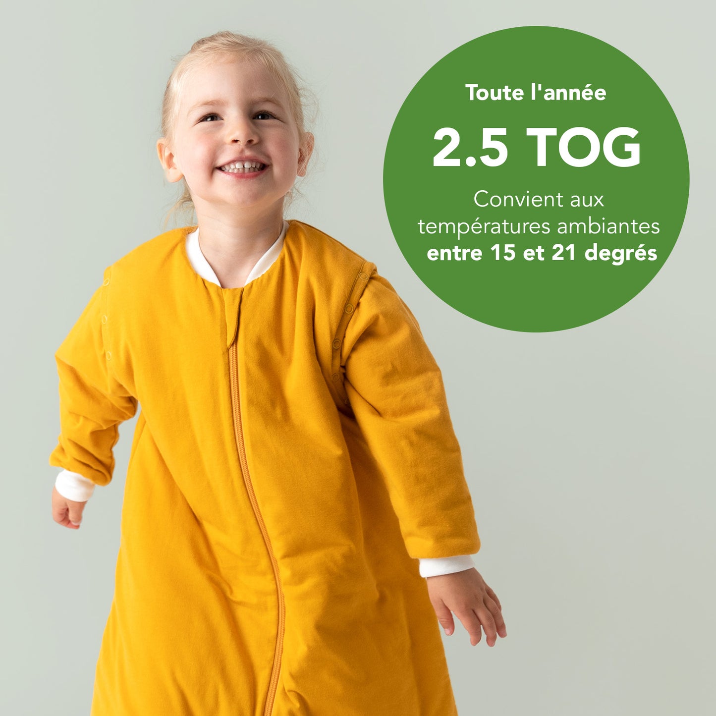 Gigoteuse à pieds - unie - 2.5 Tog toutes saisons