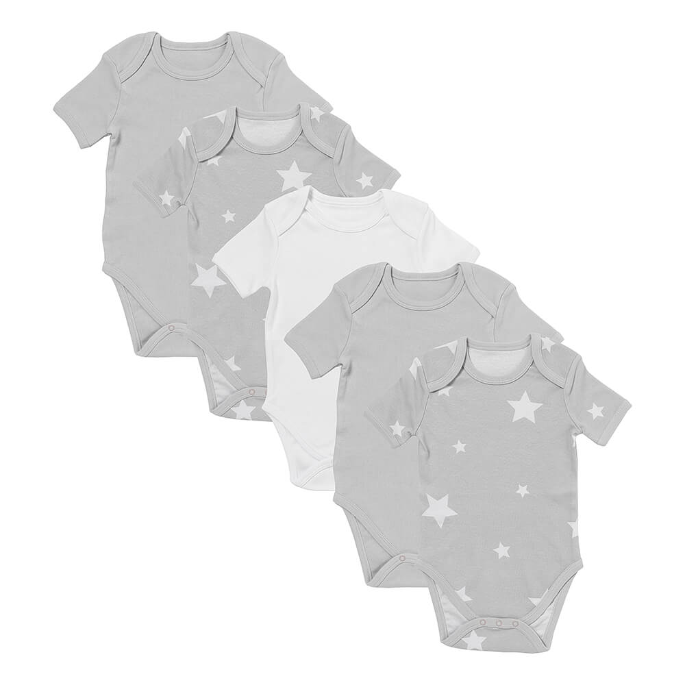 Body bébé manches courtes 100% bio - lot de 5
