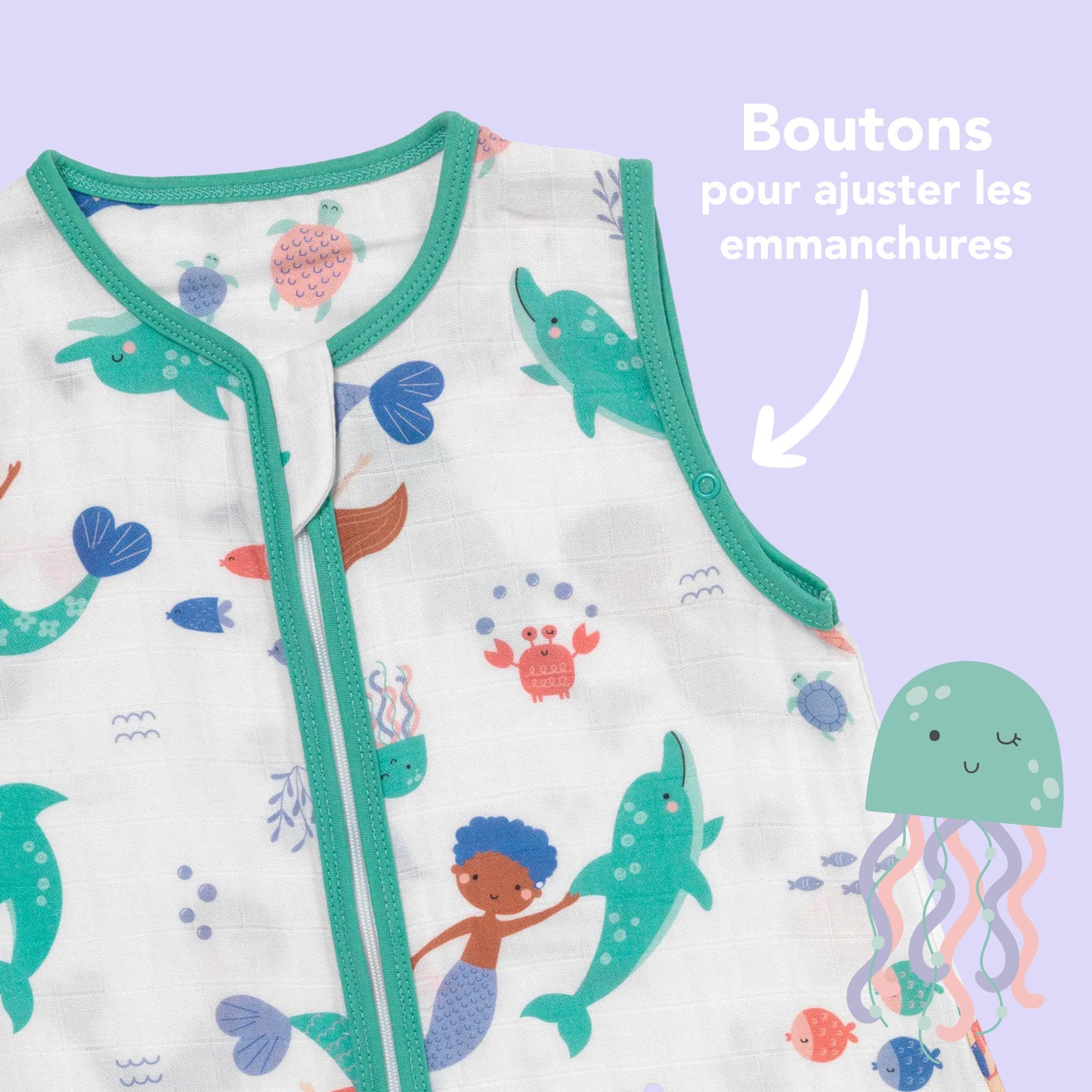 Gigoteuse à pieds été - mousseline - 0.5 TOG
