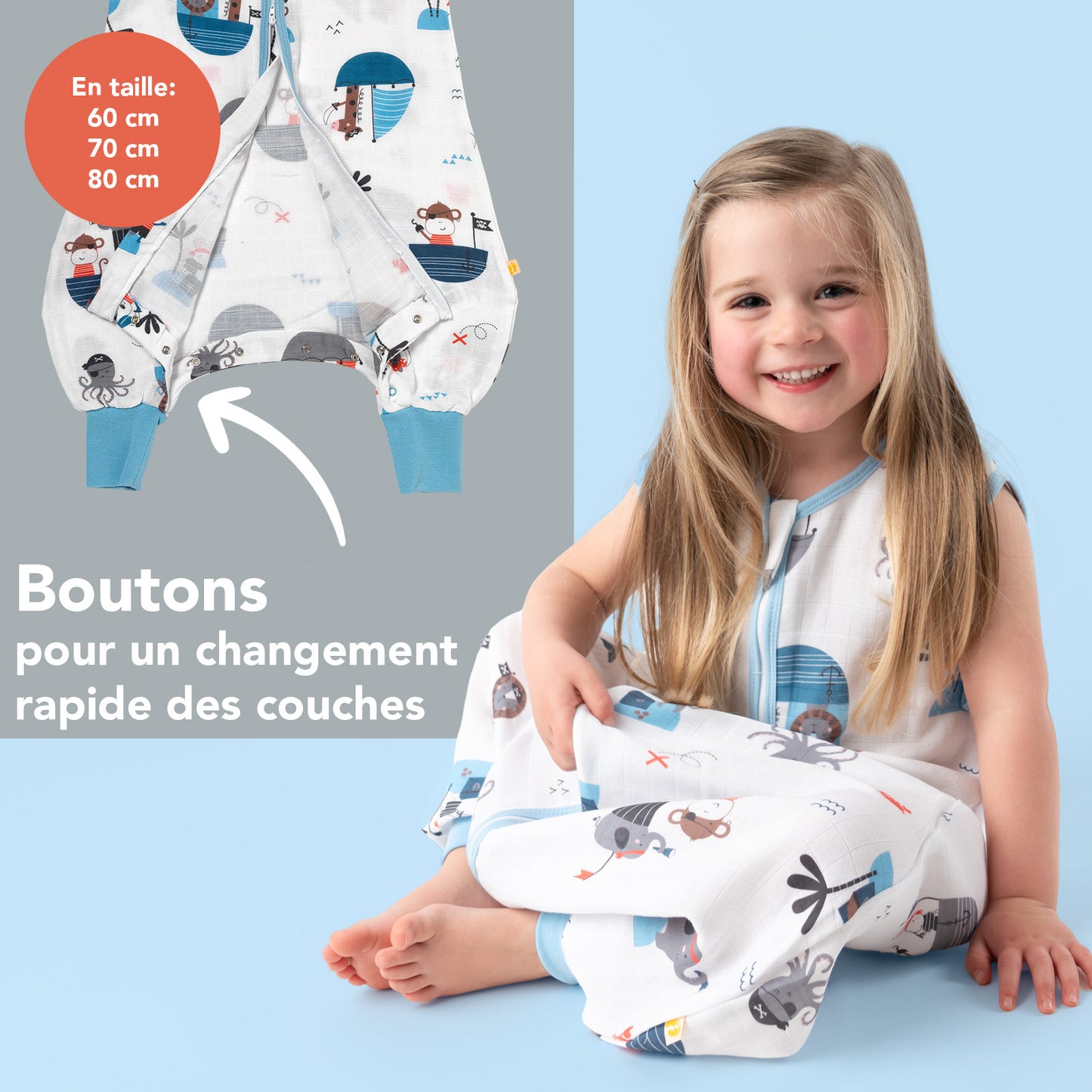 Gigoteuse à pieds été - mousseline - 0.5 TOG