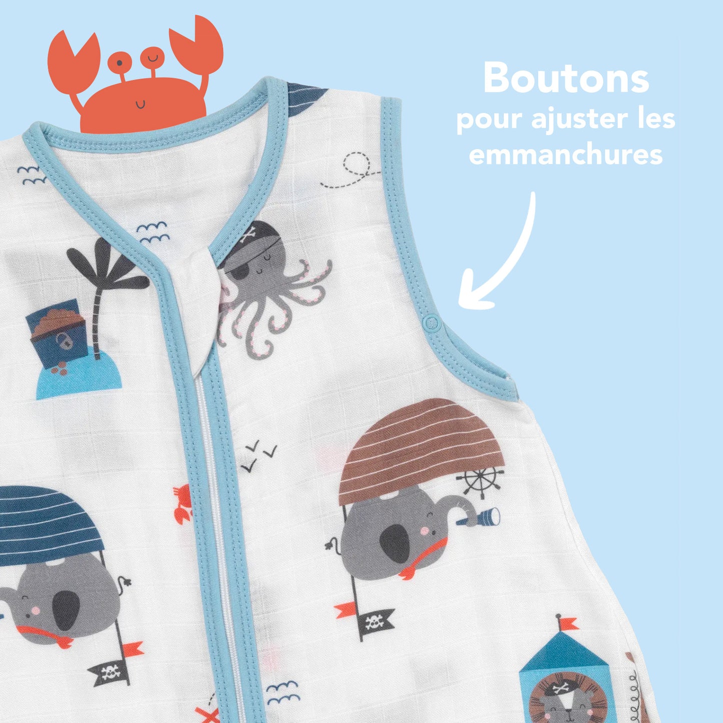 Gigoteuse à pieds été - mousseline - 0.5 TOG