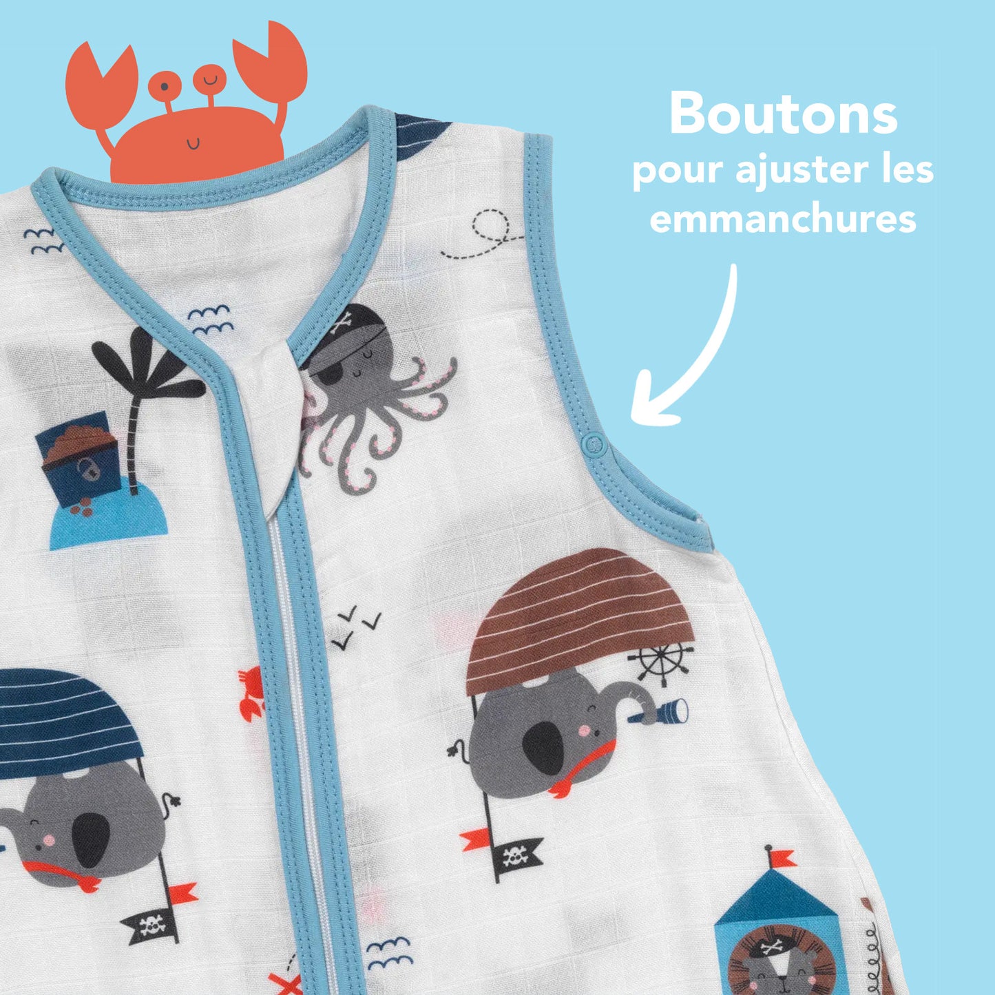 Gigoteuse bébé été - mousseline - 0.5 TOG