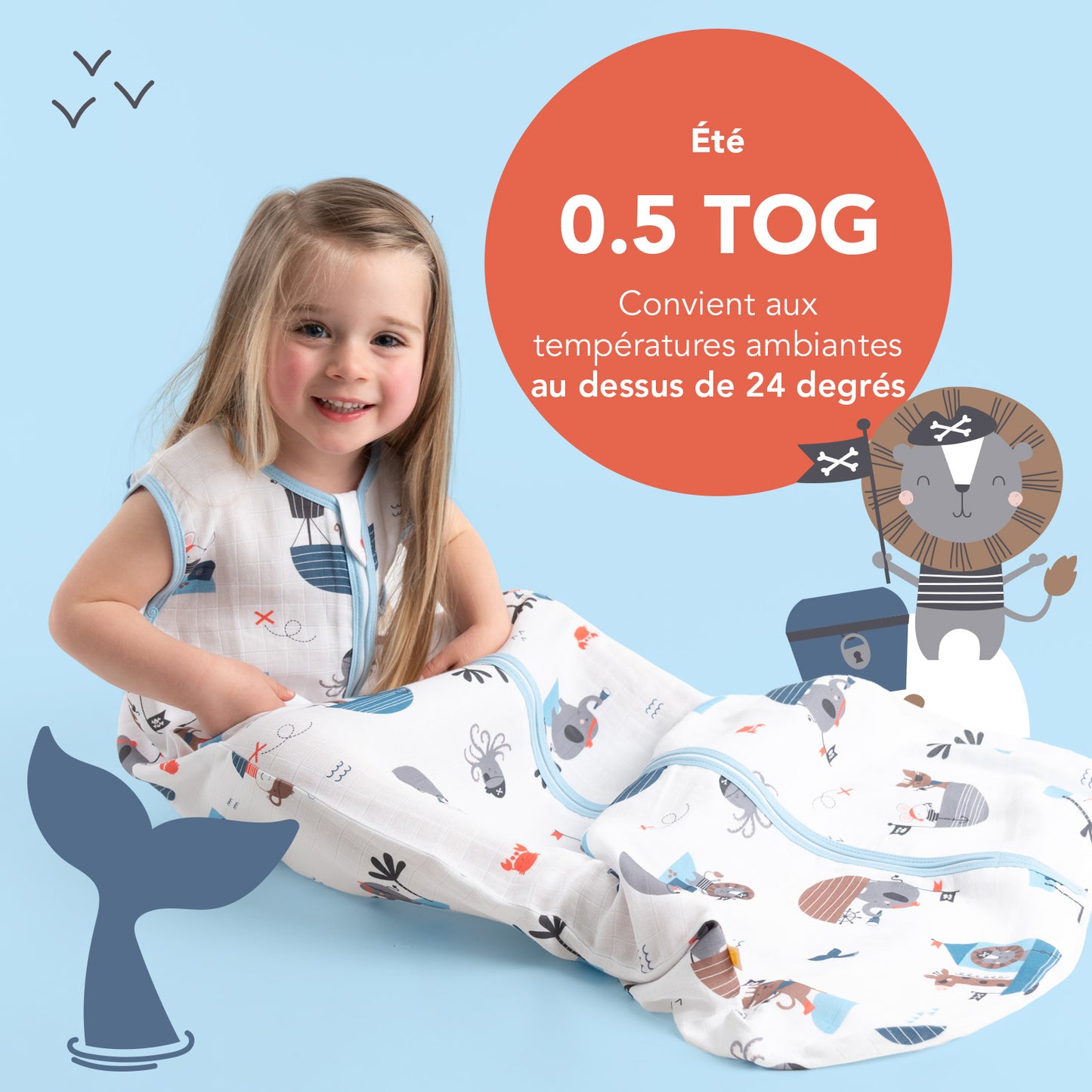 Gigoteuse bébé été - mousseline - 0.5 TOG