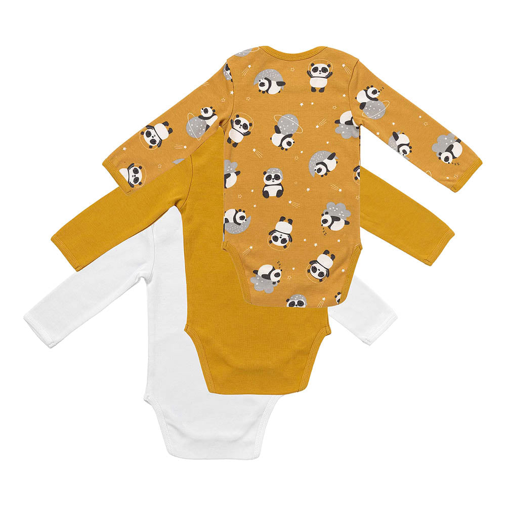 Body bébé à manches longues 100% bio - lot de 3