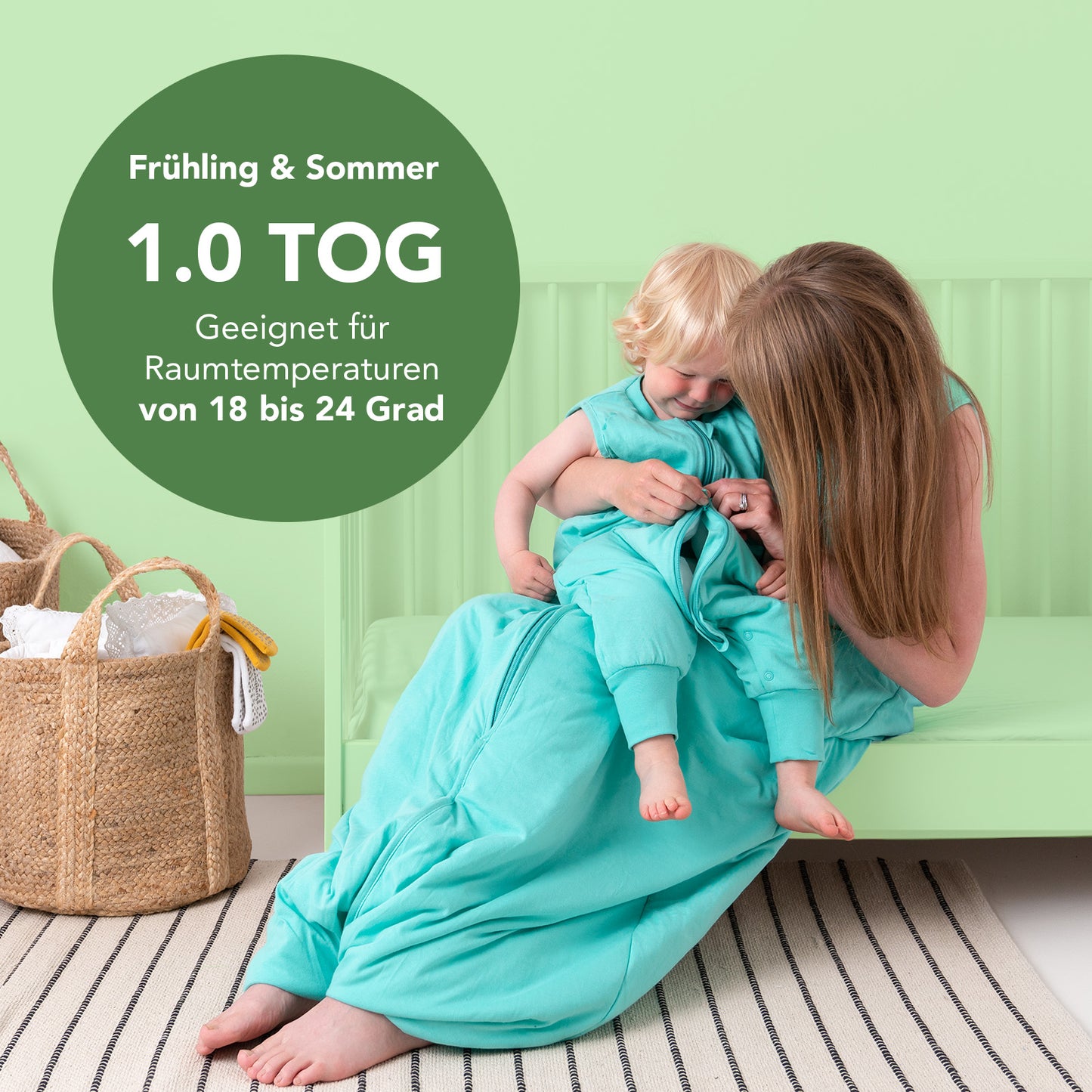 Gigoteuse à pieds été & mi-saison pour adulte - TOG 1_Turquoise_TOG_476