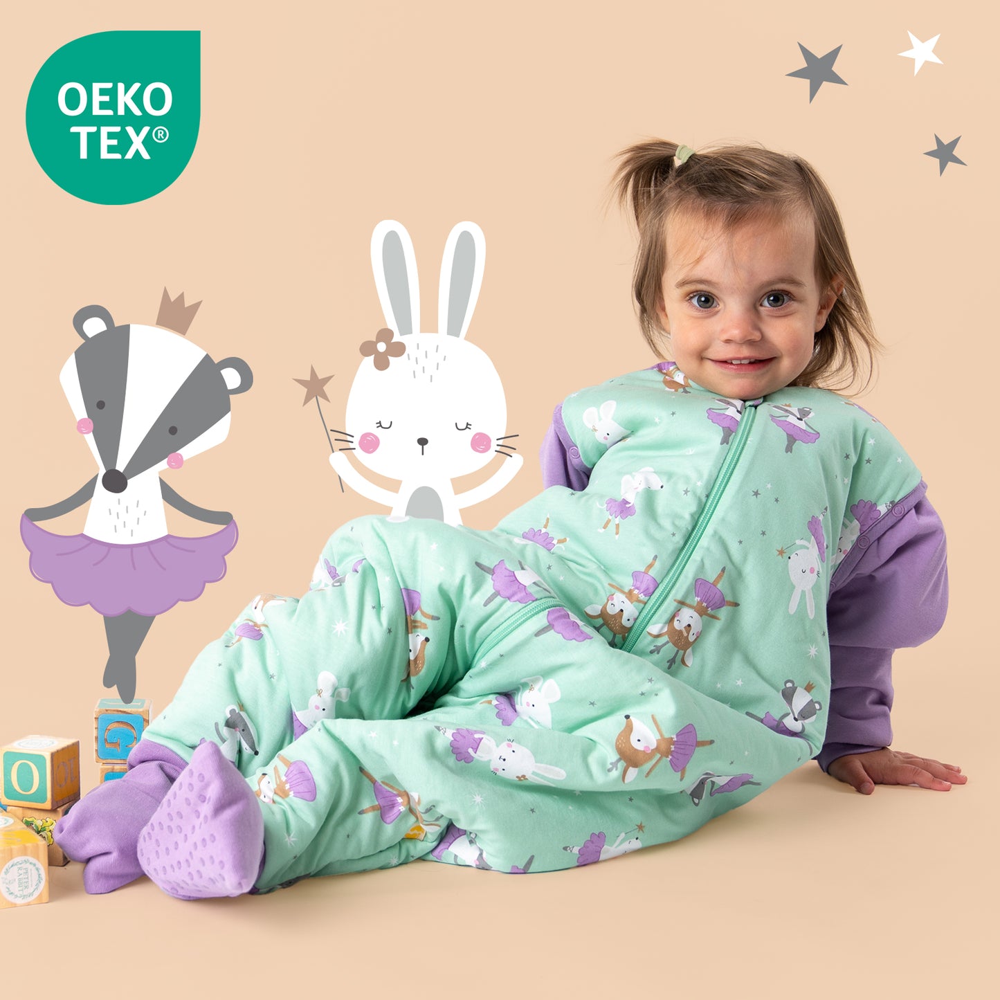 Gigoteuse à pieds et manches été & mi-saison - TOG 1_Ballerine_OEKOTEX_1182