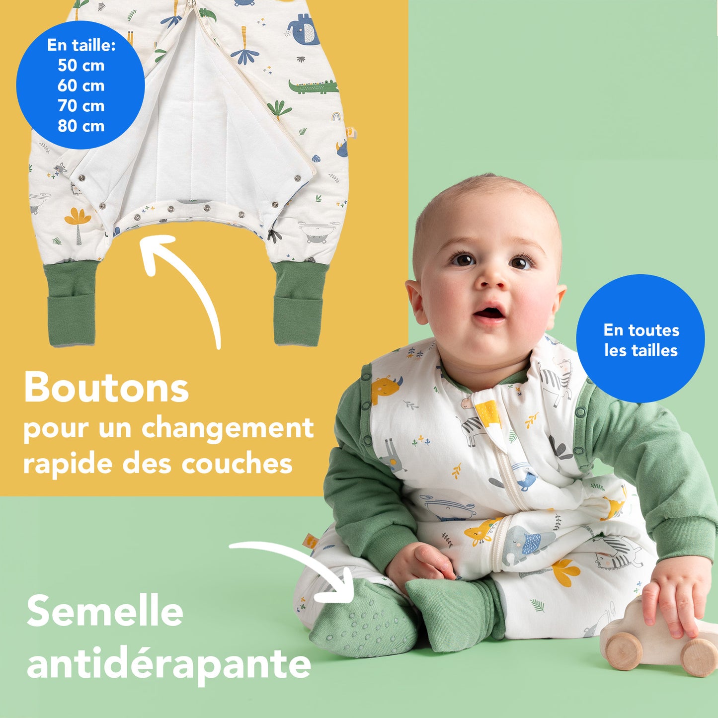 Gigoteuse à pieds et manches été & mi-saison - TOG 1_Jungle_zone du pied_1182