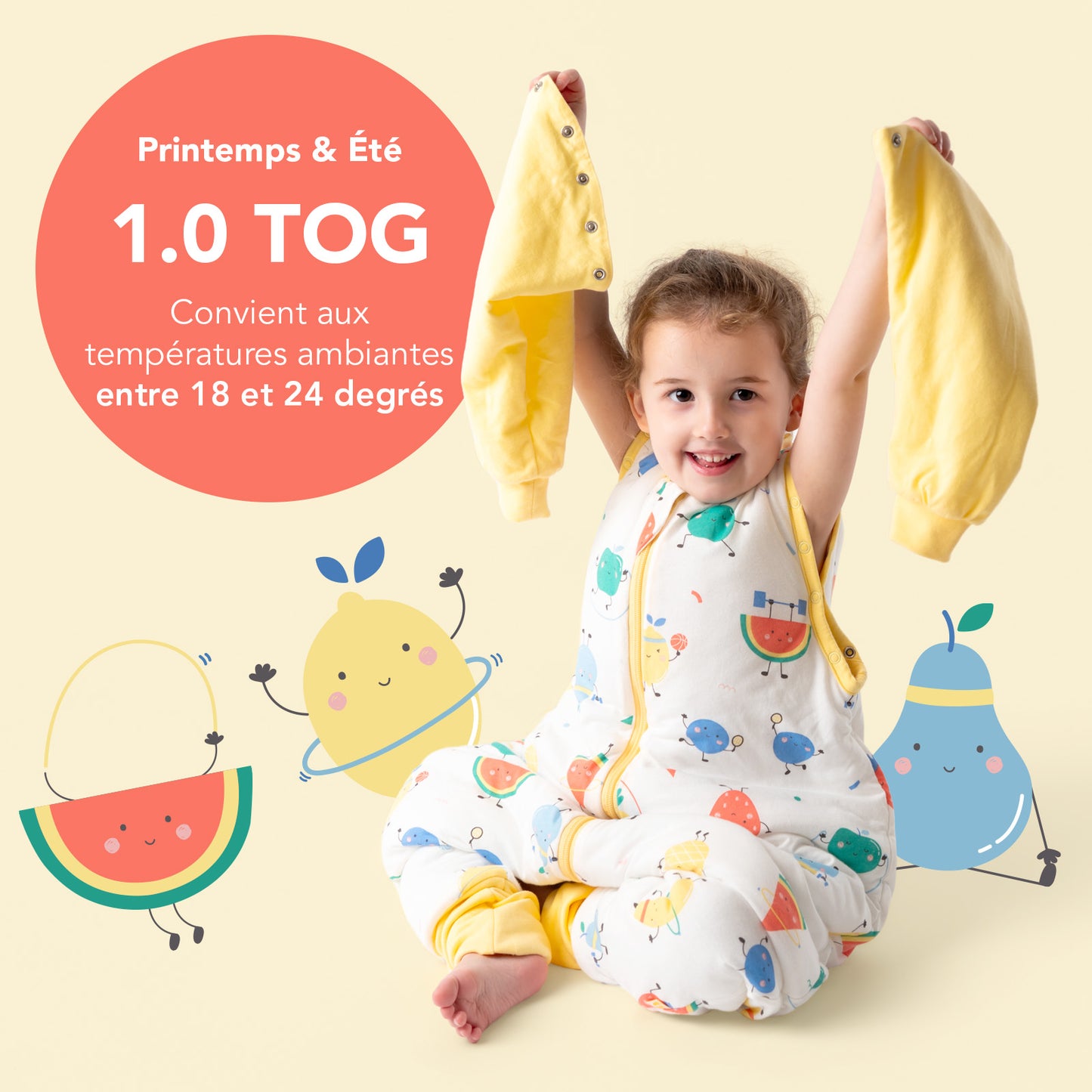 Gigoteuse à pieds et manches été & mi-saison - TOG 1_Fruits en Forme_TOG_1182