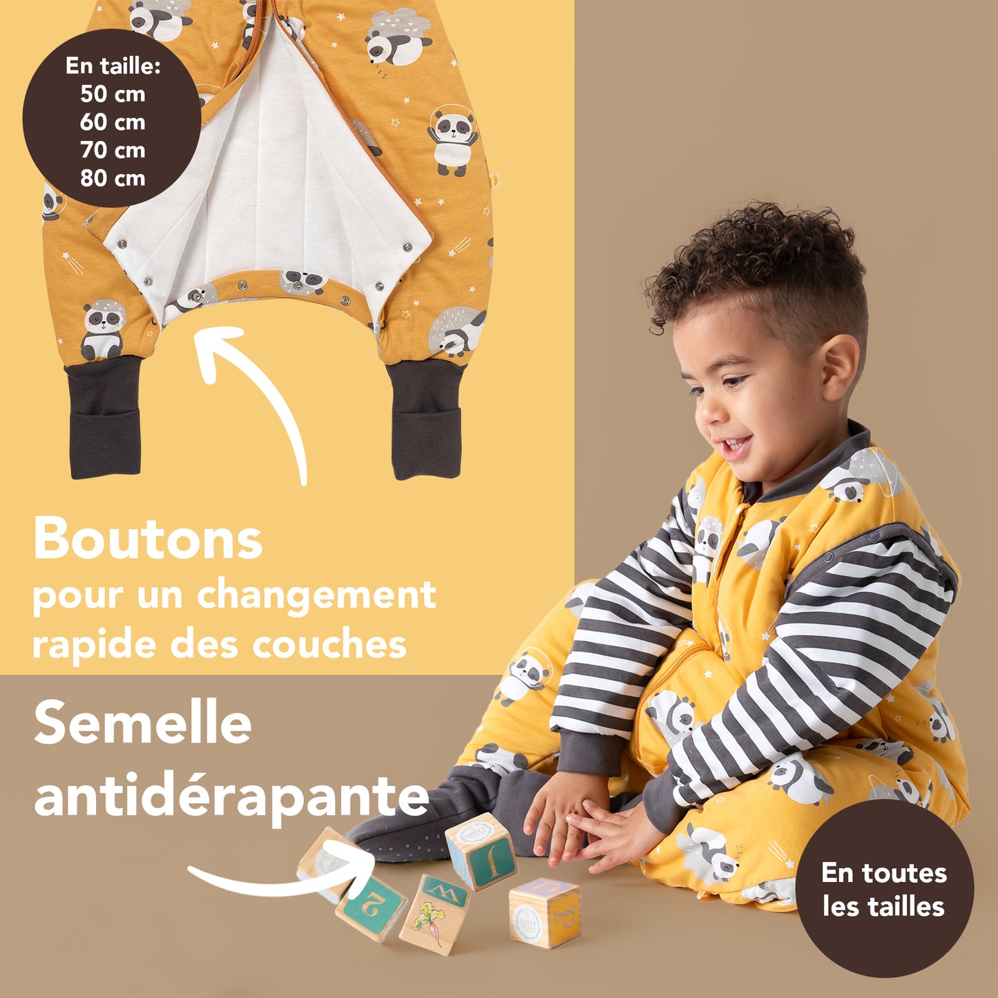 Gigoteuse à pieds et manches été & mi-saison - TOG 1_Panda_zone du pied_1182