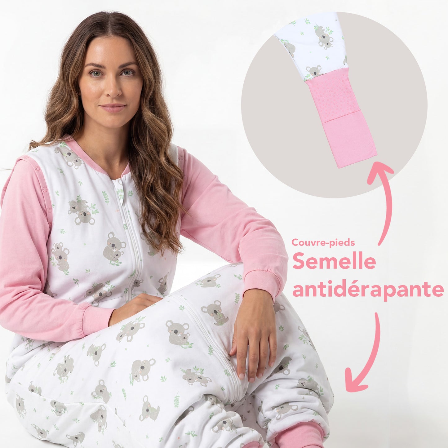 Gigoteuse à pieds adulte - manches amovibles - 2.5 TOG