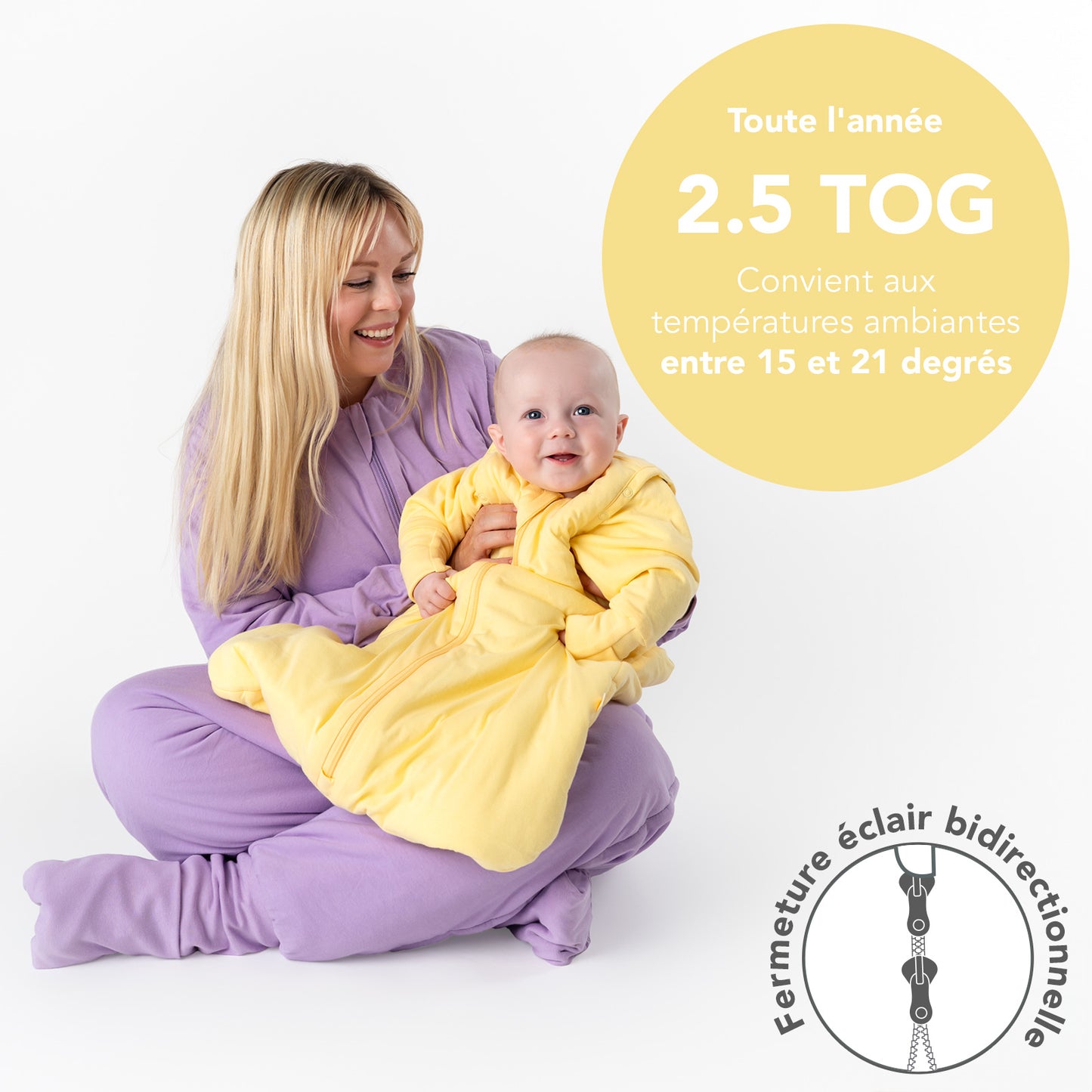 Gigoteuse à pieds adulte - manches amovibles - 2.5 TOG