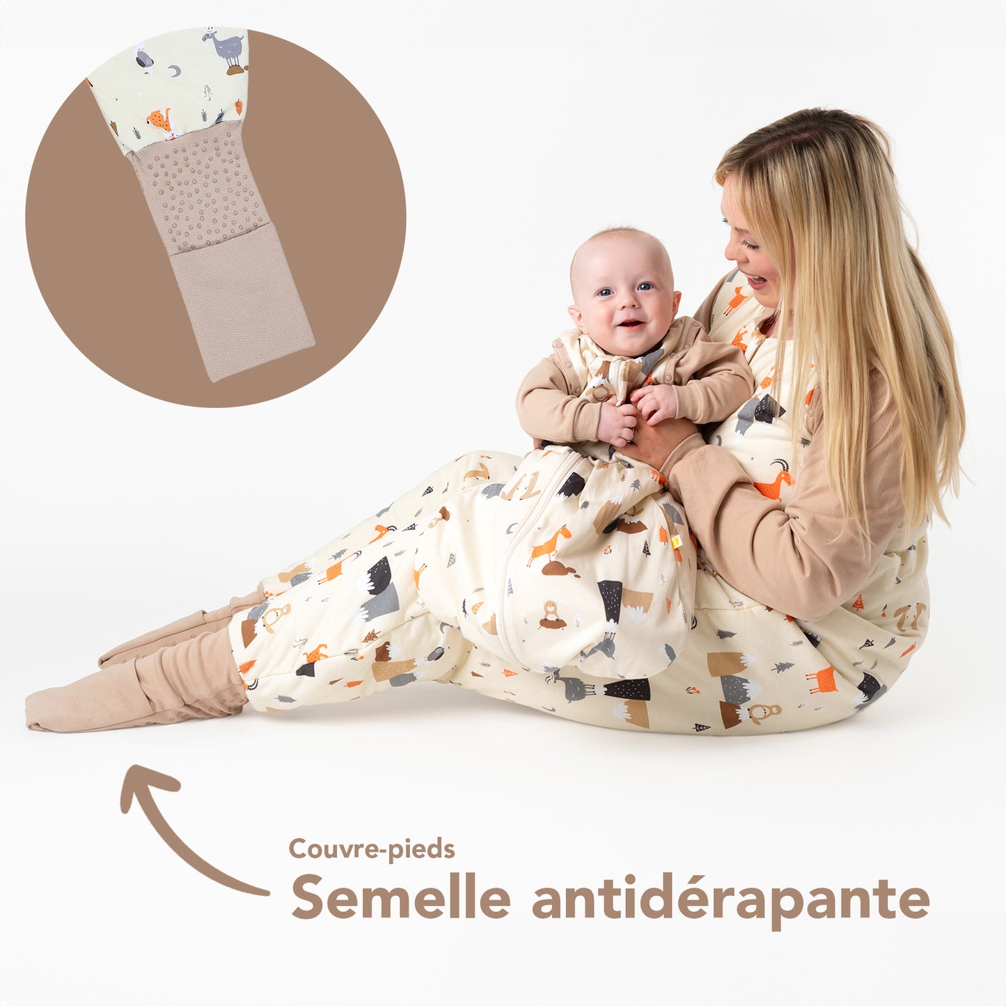 Gigoteuse à pieds adulte - manches amovibles - 3.5 TOG