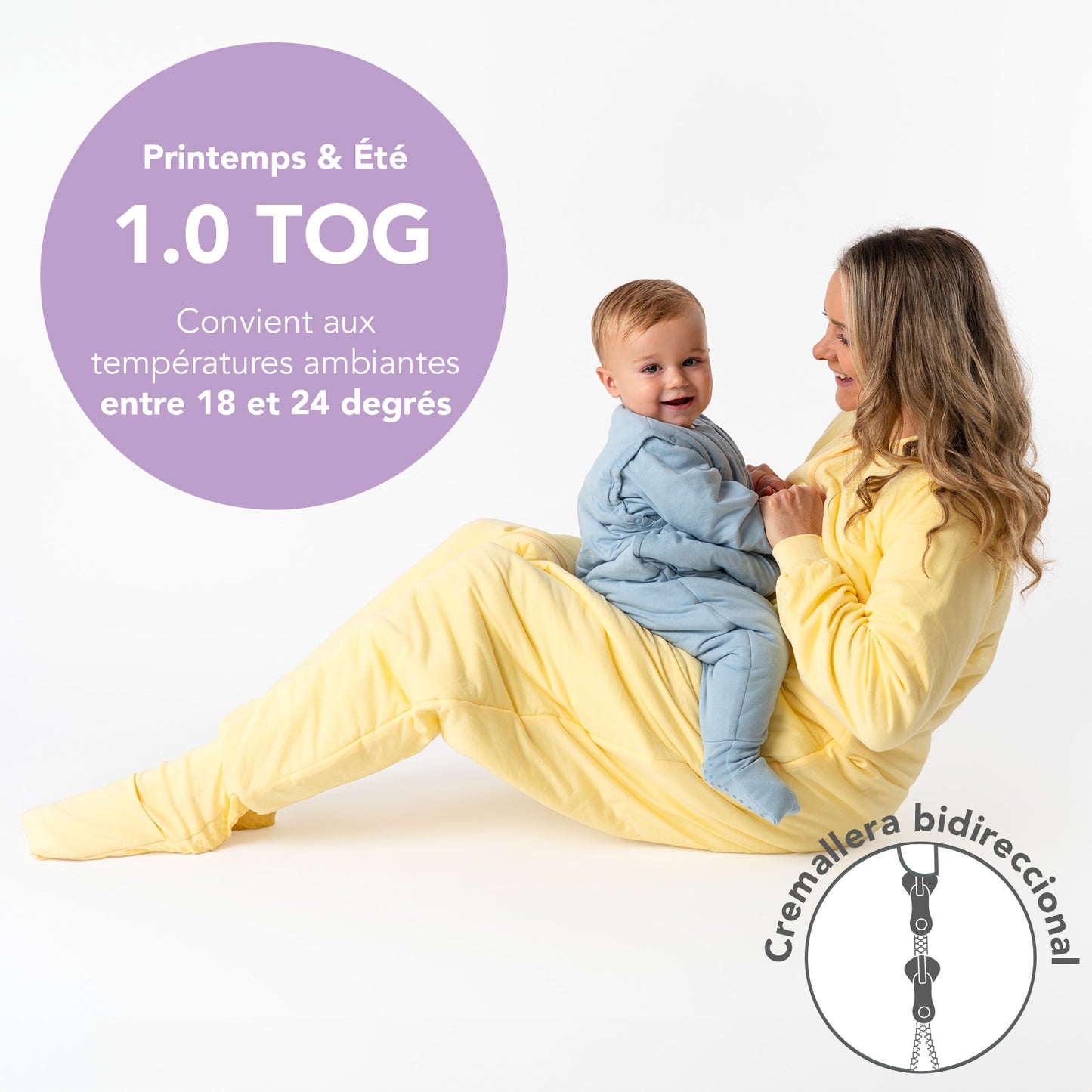 Gigoteuse à pieds adulte - manches amovibles - TOG 1_Jaune Clair_TOG_1190