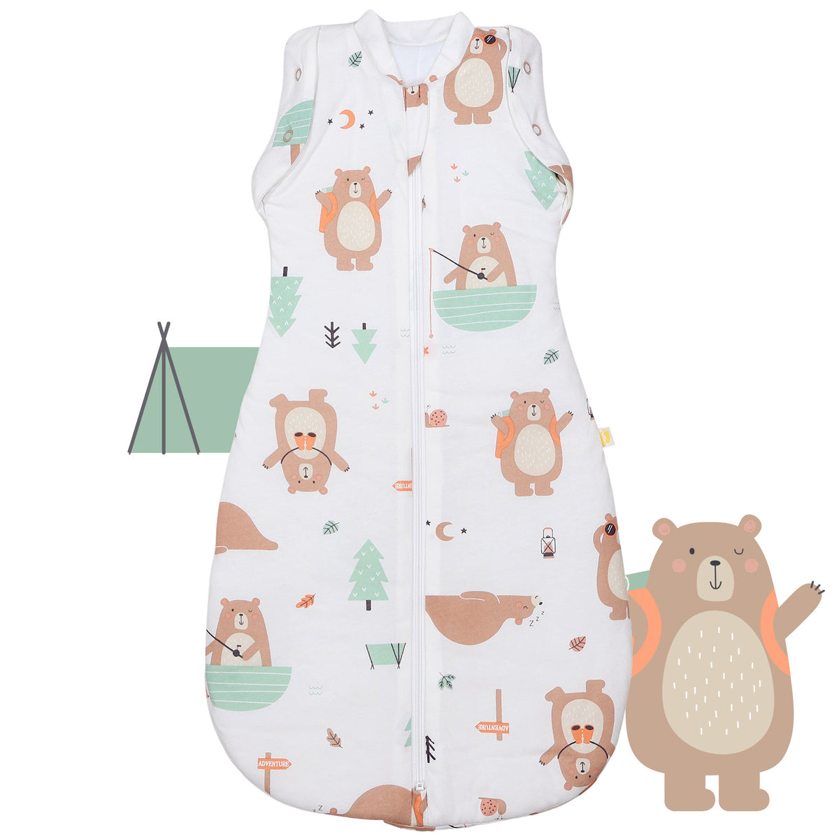 Sac de couchage emmaillotage bébé 2.5 TOG_Ours Explorateur_devant_1193