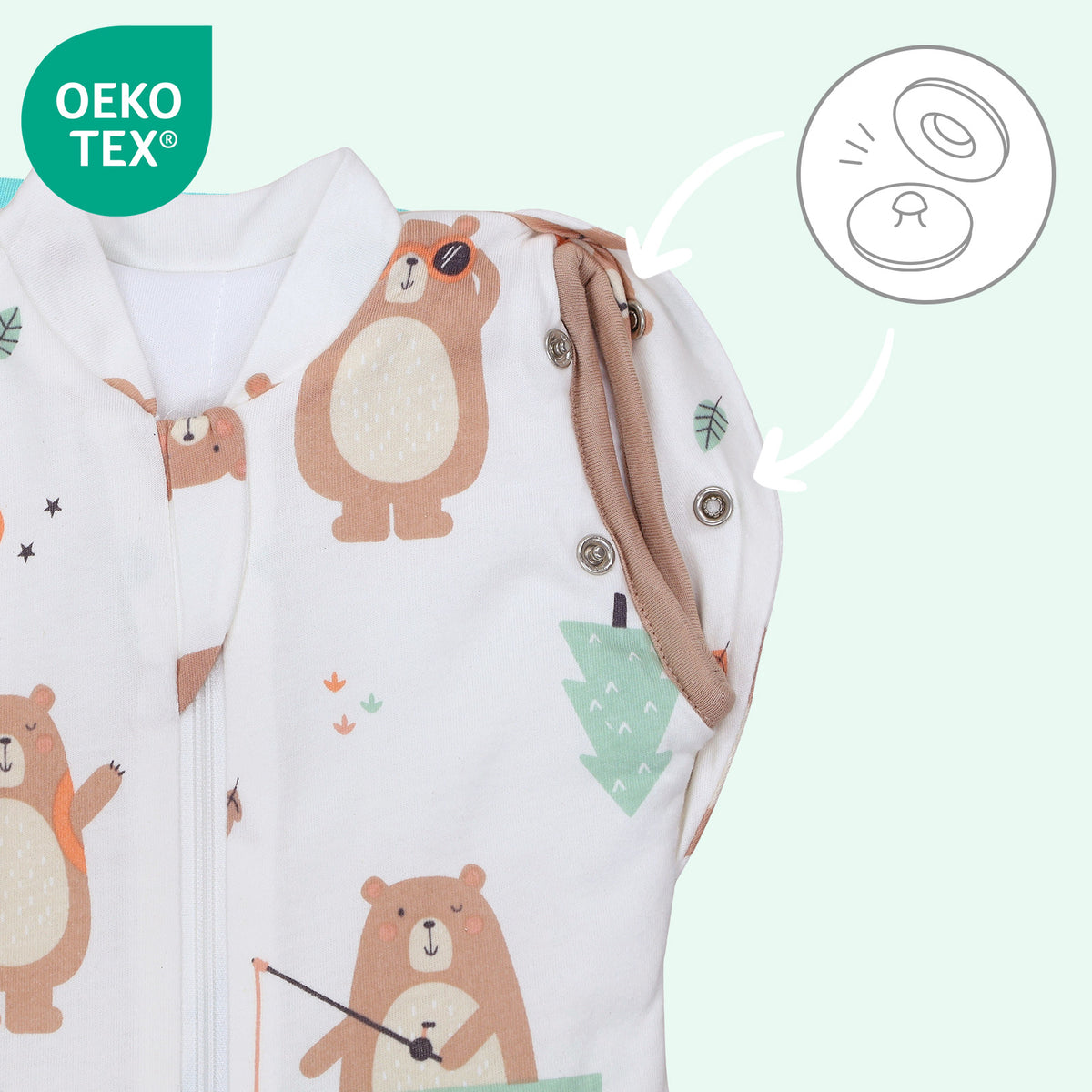 Sac de couchage emmaillotage bébé 2.5 TOG_Ours Explorateur_OEKOTEX_1193