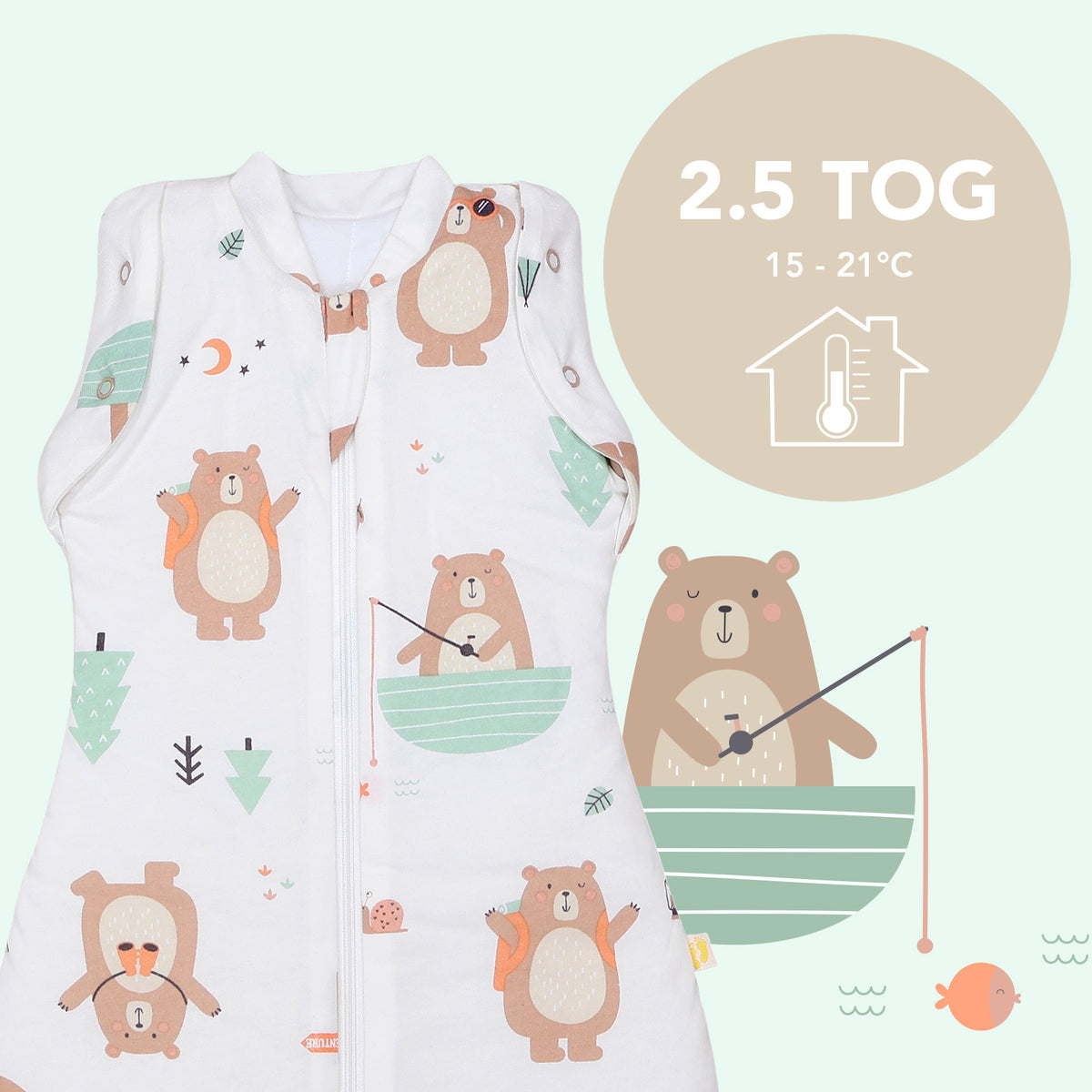 Sac de couchage emmaillotage bébé 2.5 TOG_Ours Explorateur_TOG_1193