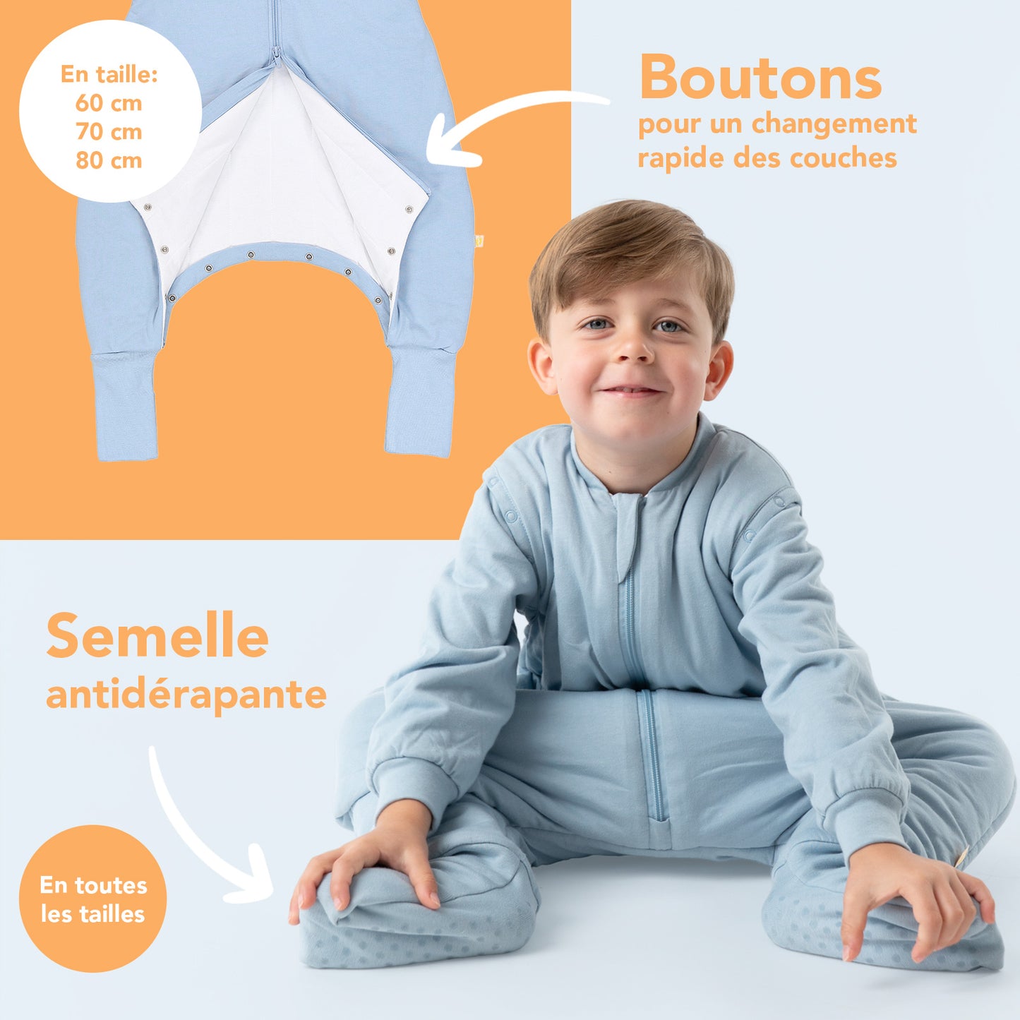 Gigoteuse à pieds et manches été & mi-saison - TOG 1