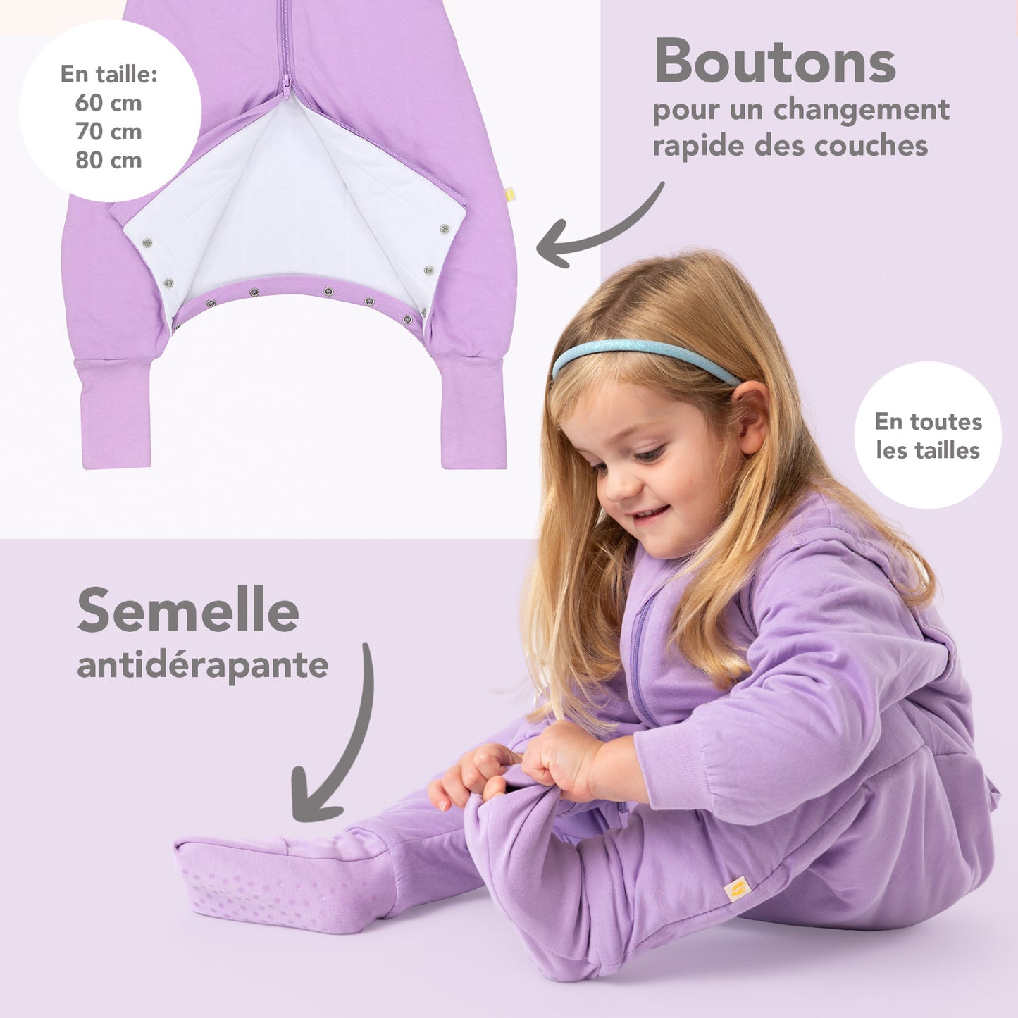 Gigoteuse à pieds et manches été & mi-saison - TOG 1