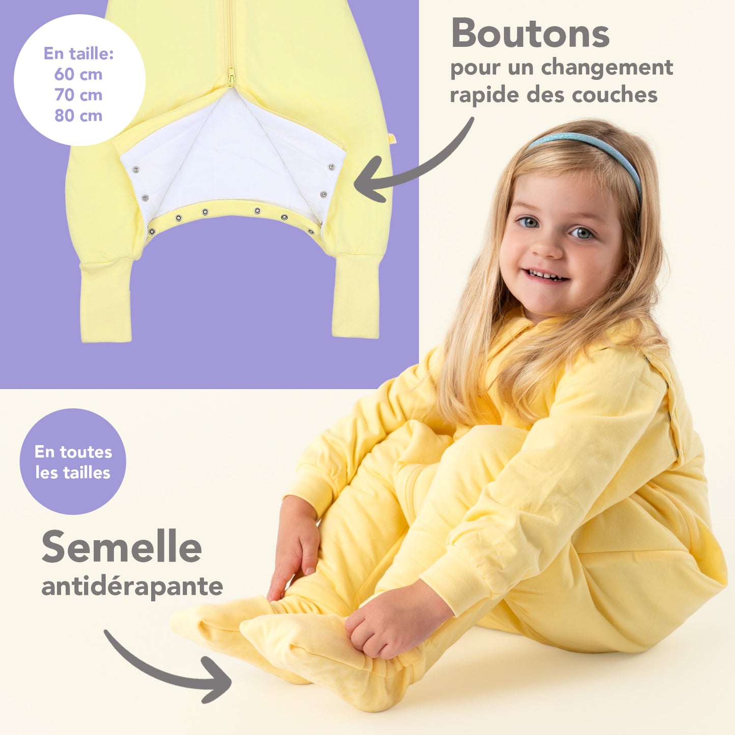 Gigoteuse à pieds et manches été & mi-saison - TOG 1