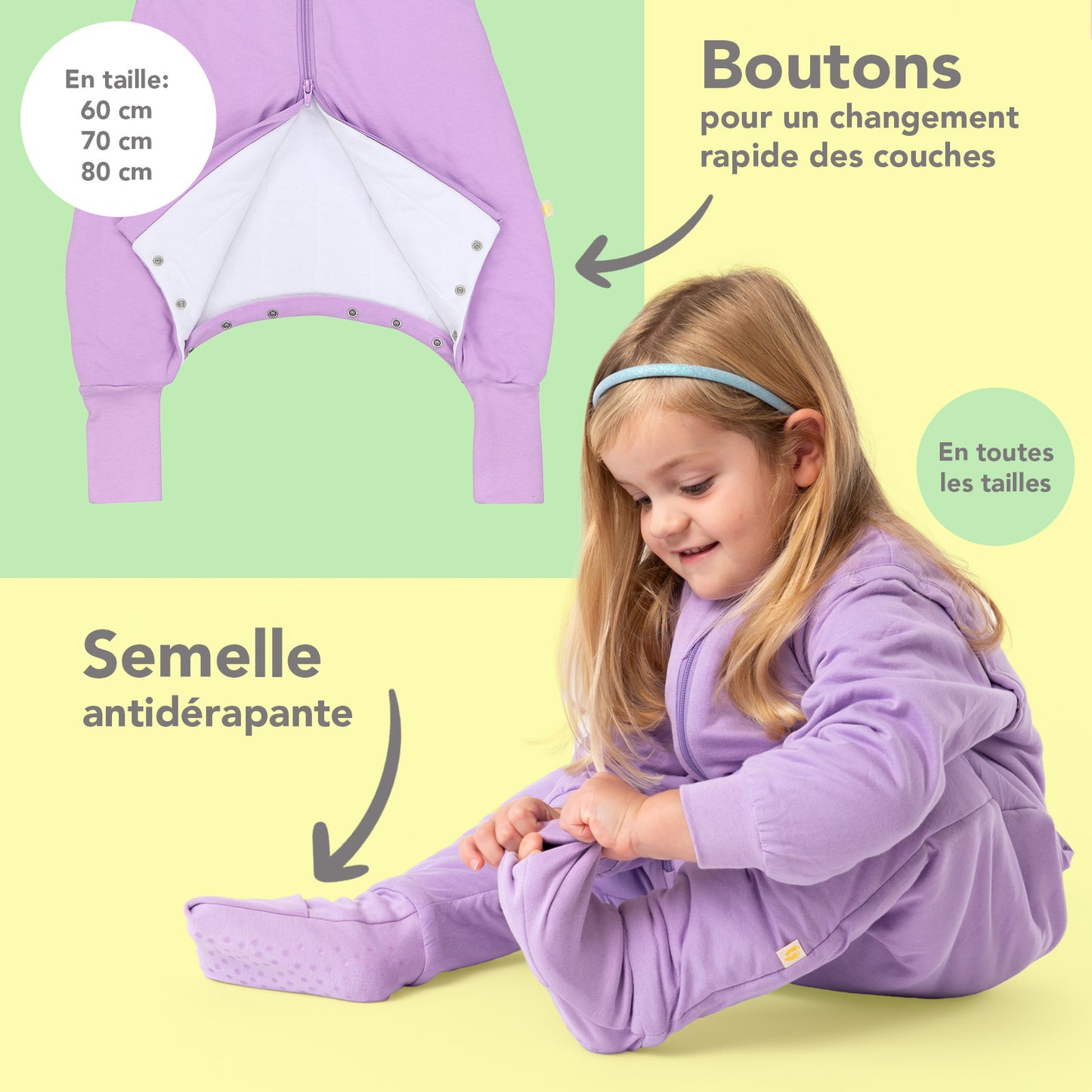 Gigoteuse à pieds et manches été & mi-saison - TOG 1