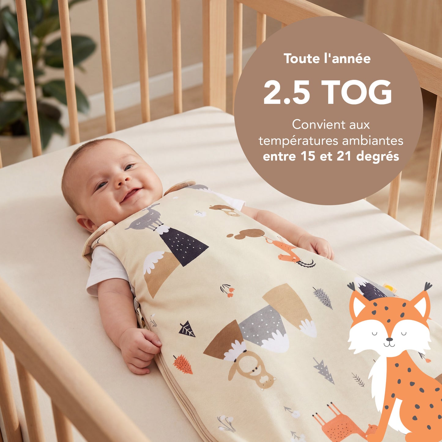 Gigoteuse bébé toutes saisons - 2.5 TOG_Animaux de montagne_TOG_1205