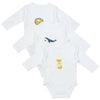 Body bébé croisé manches longues - lot de 3_Amis animaux_devant_1208