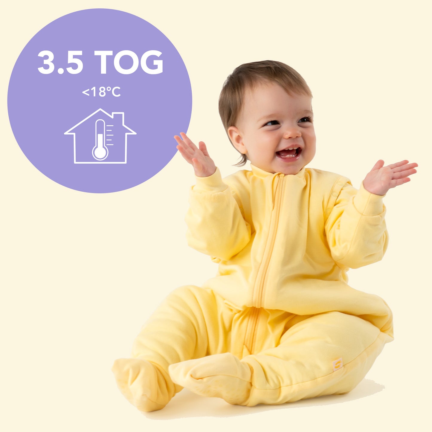 Gigoteuse à pieds hiver - 3.5 TOG_Jaune Clair_TOG_1209