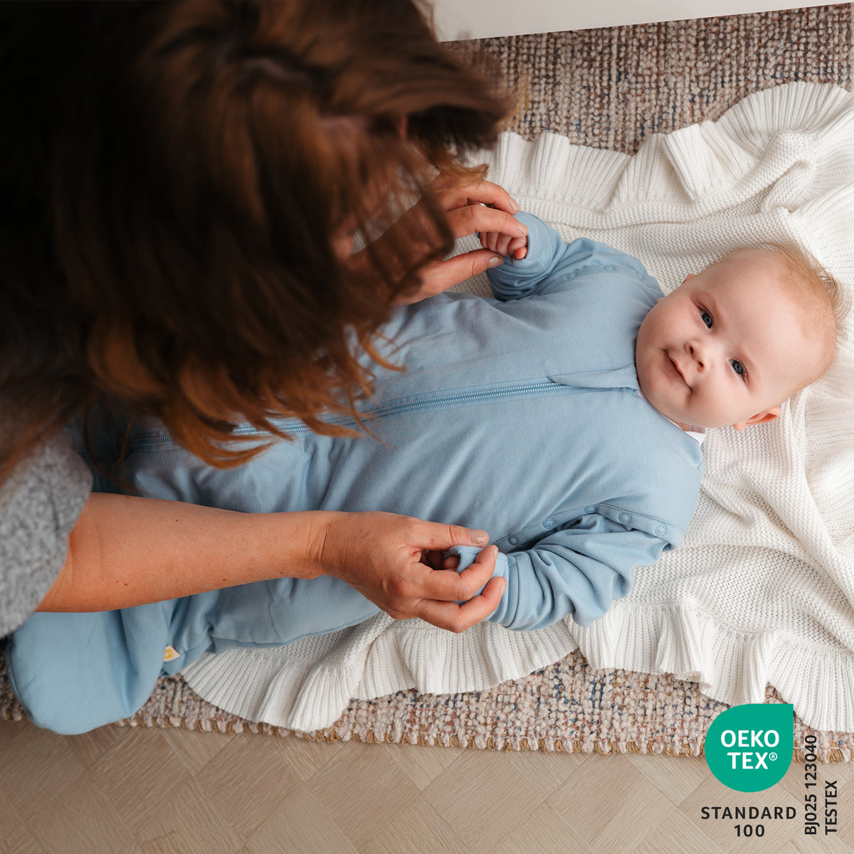 Gigoteuse bébé hiver - 3.5 TOG_Bleu Glacé_OEKOTEX_1210