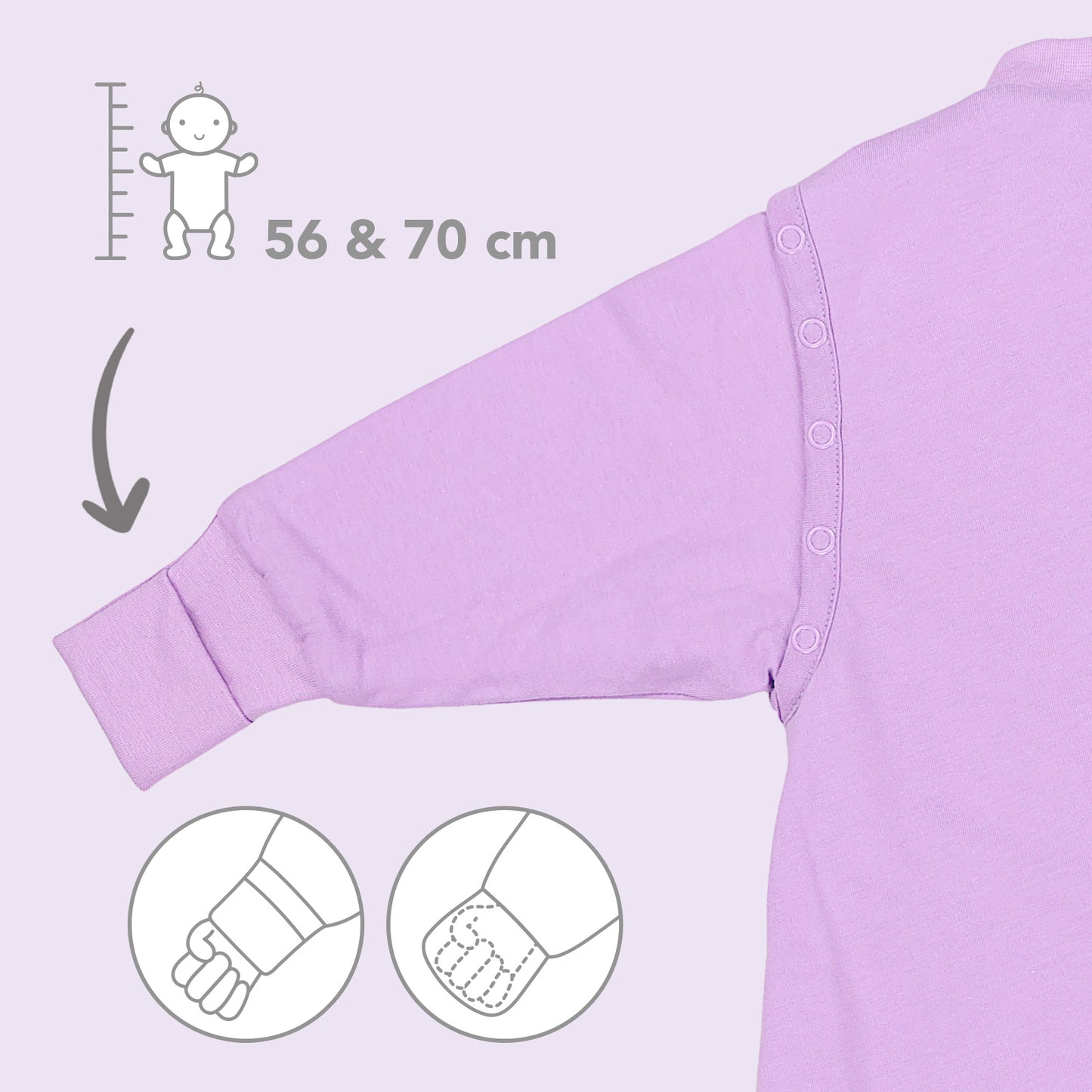 Gigoteuse bébé hiver - 3.5 TOG_Lilas_Devant avec emmanchure_1210