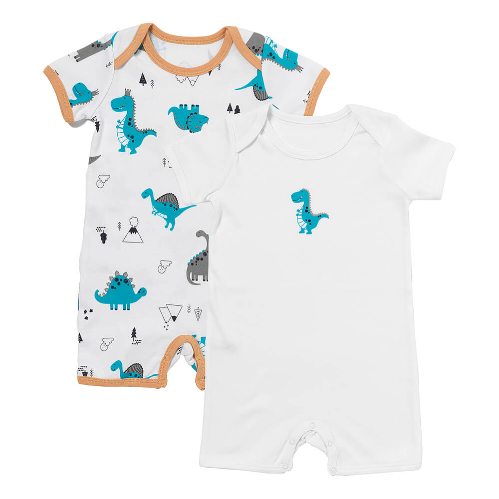 Barboteuse bébé manches courtes - bio - lot de 2