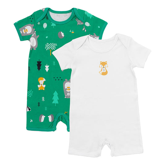 Barboteuse bébé manches courtes - bio - lot de 2
