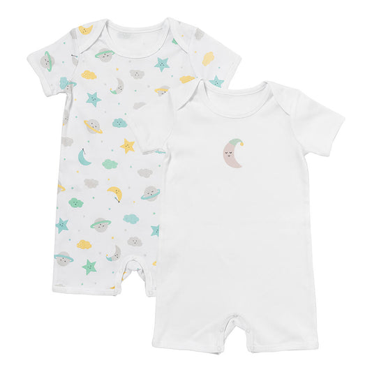 Barboteuse bébé manches courtes - bio - lot de 2