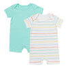 Barboteuse bébé manches courtes - bio - lot de 2