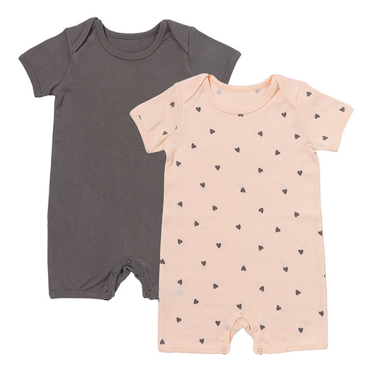 Barboteuse bébé manches courtes - bio - lot de 2
