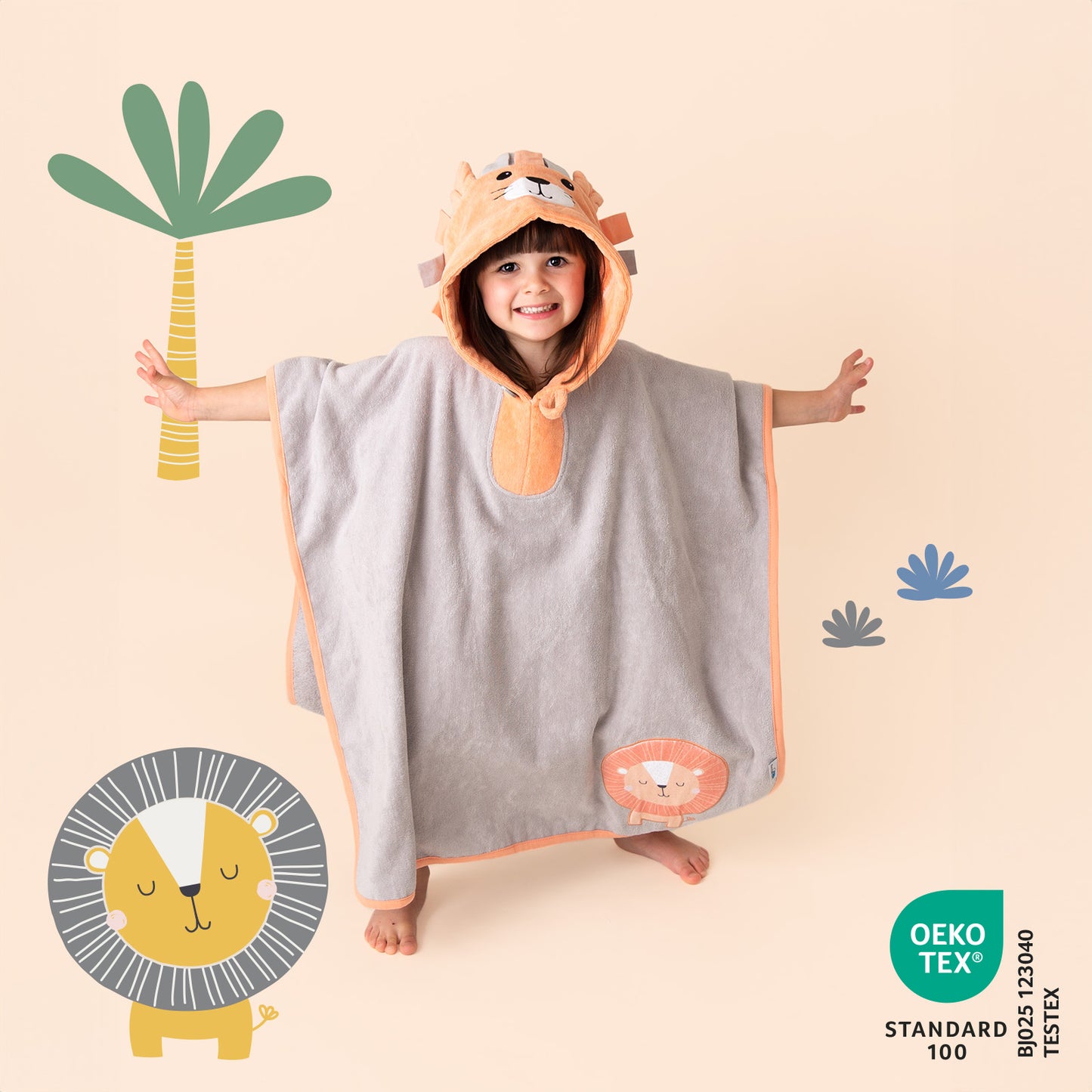 Poncho de bain à capuche pour enfant