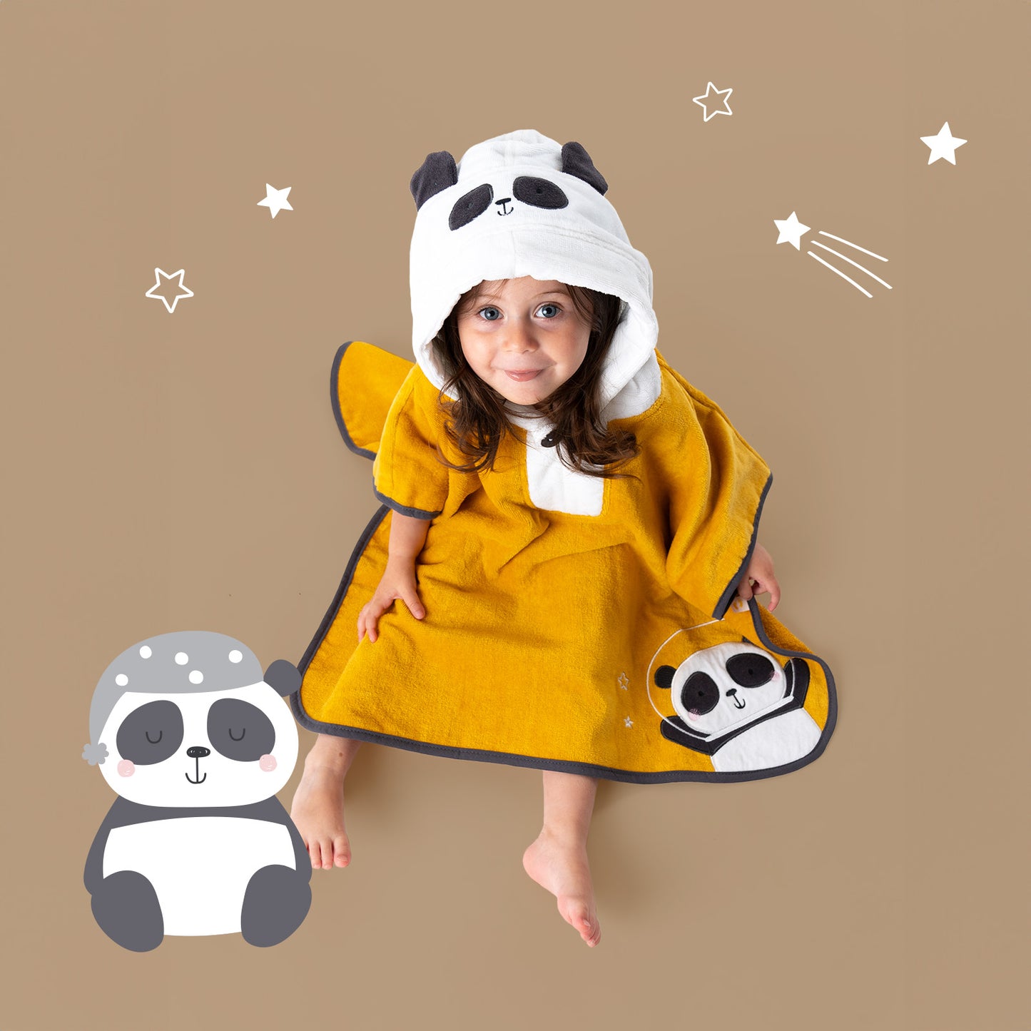 Poncho de bain à capuche pour enfant_Panda_2_409