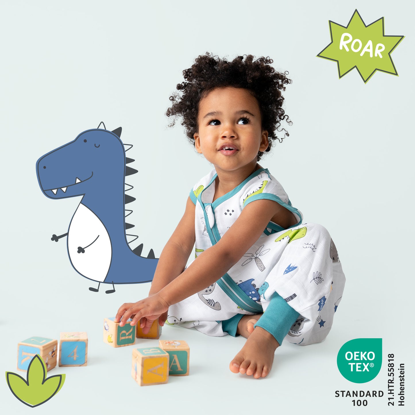 Gigoteuse à pieds été - mousseline - 0.5 TOG_Dino_412_2