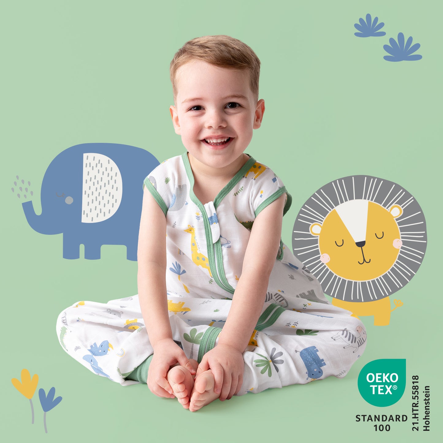 Gigoteuse à pieds été - mousseline - 0.5 TOG_Jungle_412_2