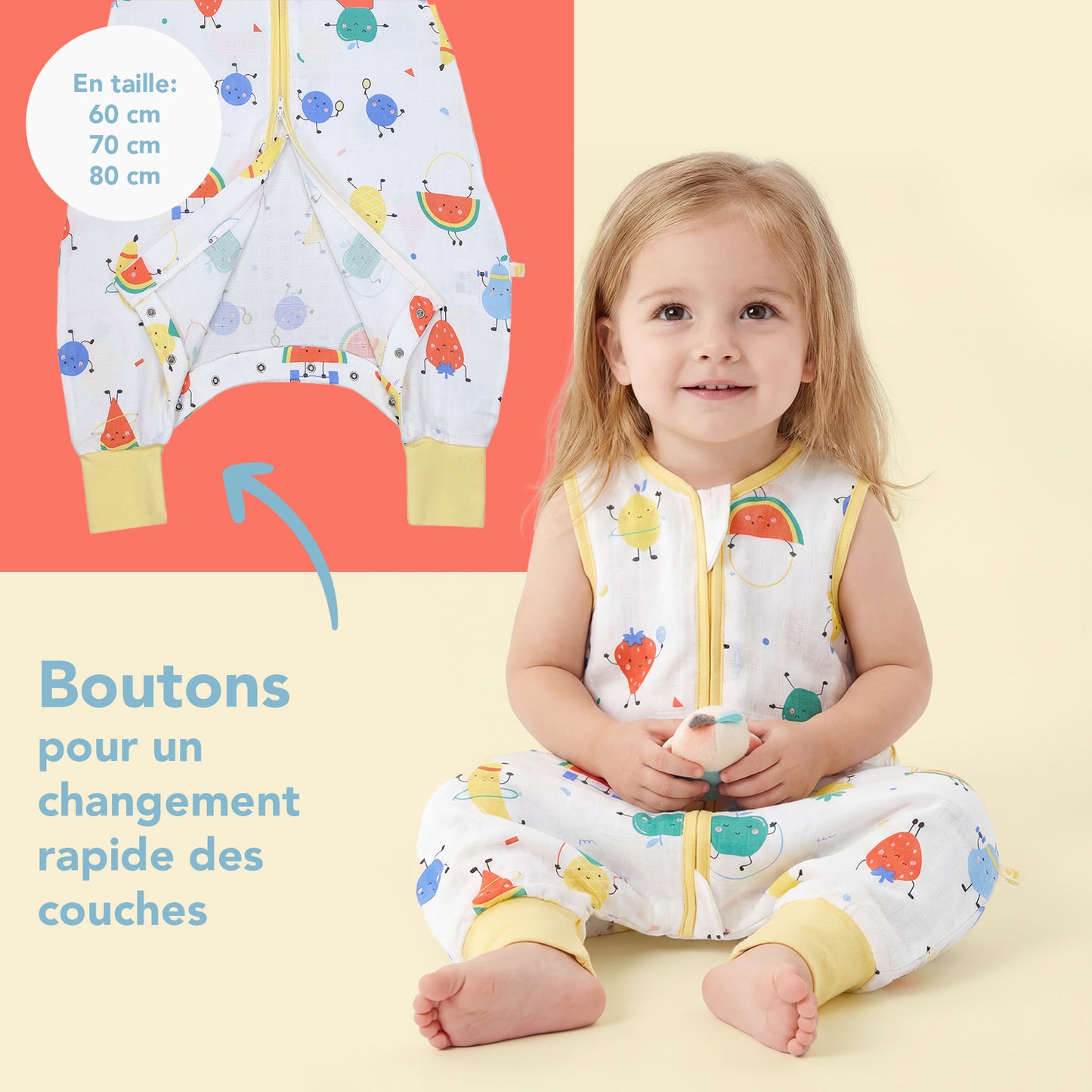 Gigoteuse à pieds été - mousseline - 0.5 TOG_Fruits en Forme_zone du pied_412