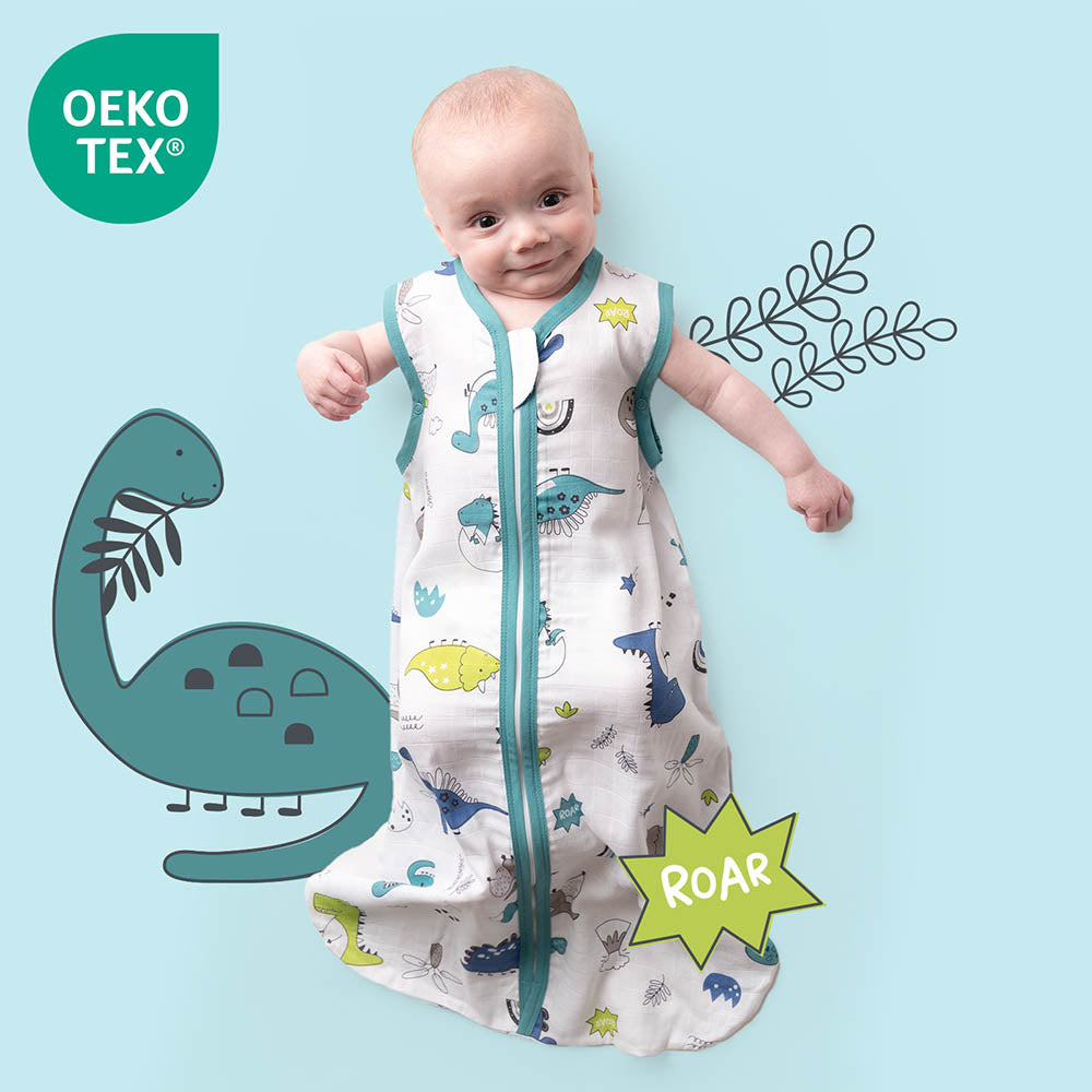 Gigoteuse bébé été - mousseline - 0.5 TOG_Dino_OEKOTEX_415