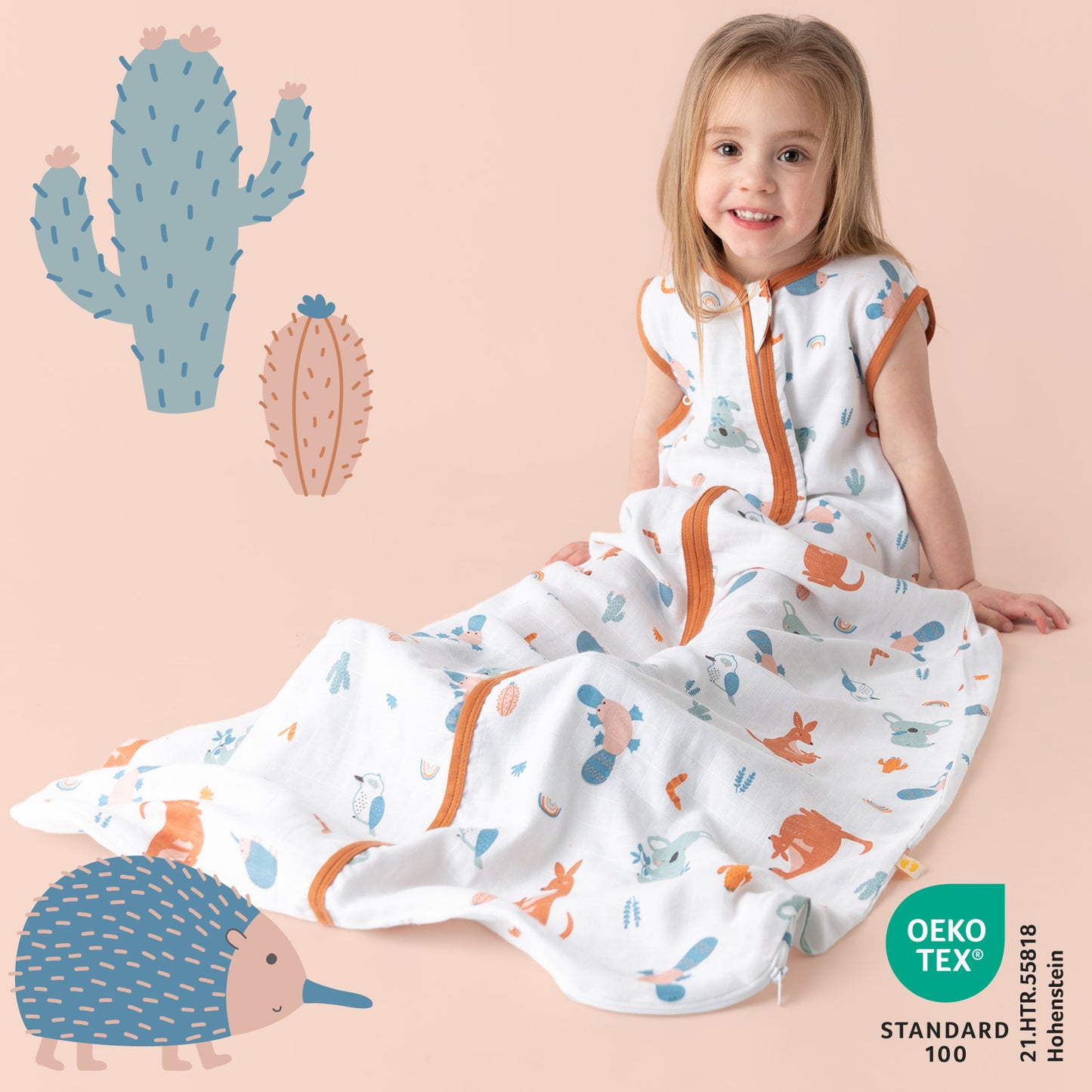 Gigoteuse bébé été - mousseline - 0.5 TOG_Kangourou_OEKOTEX_415