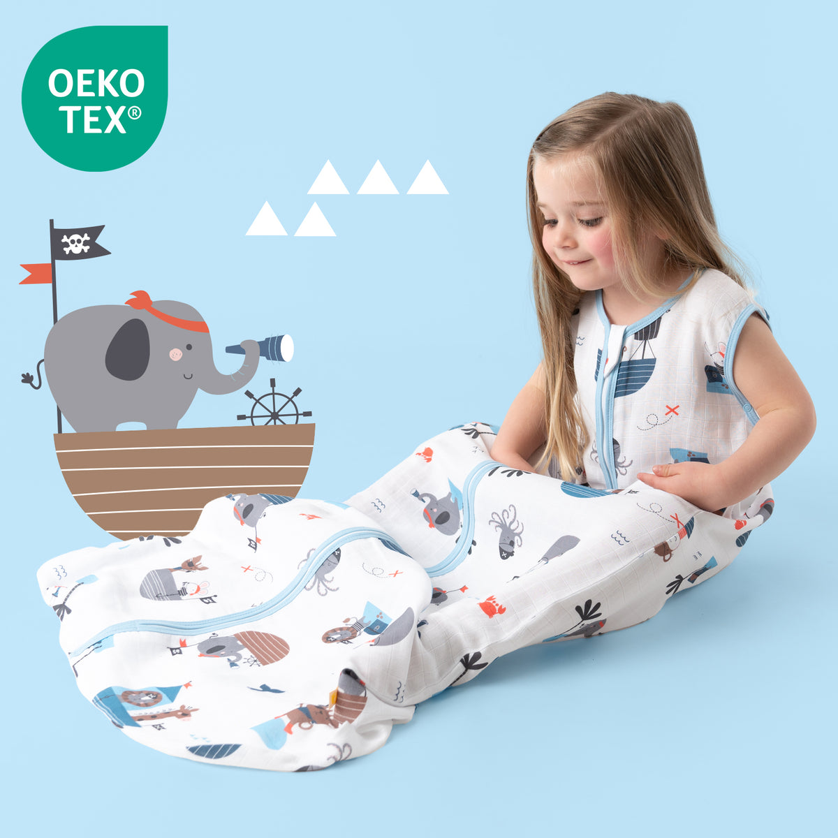 Gigoteuse bébé été - mousseline - 0.5 TOG_Pirate_OEKOTEX_415