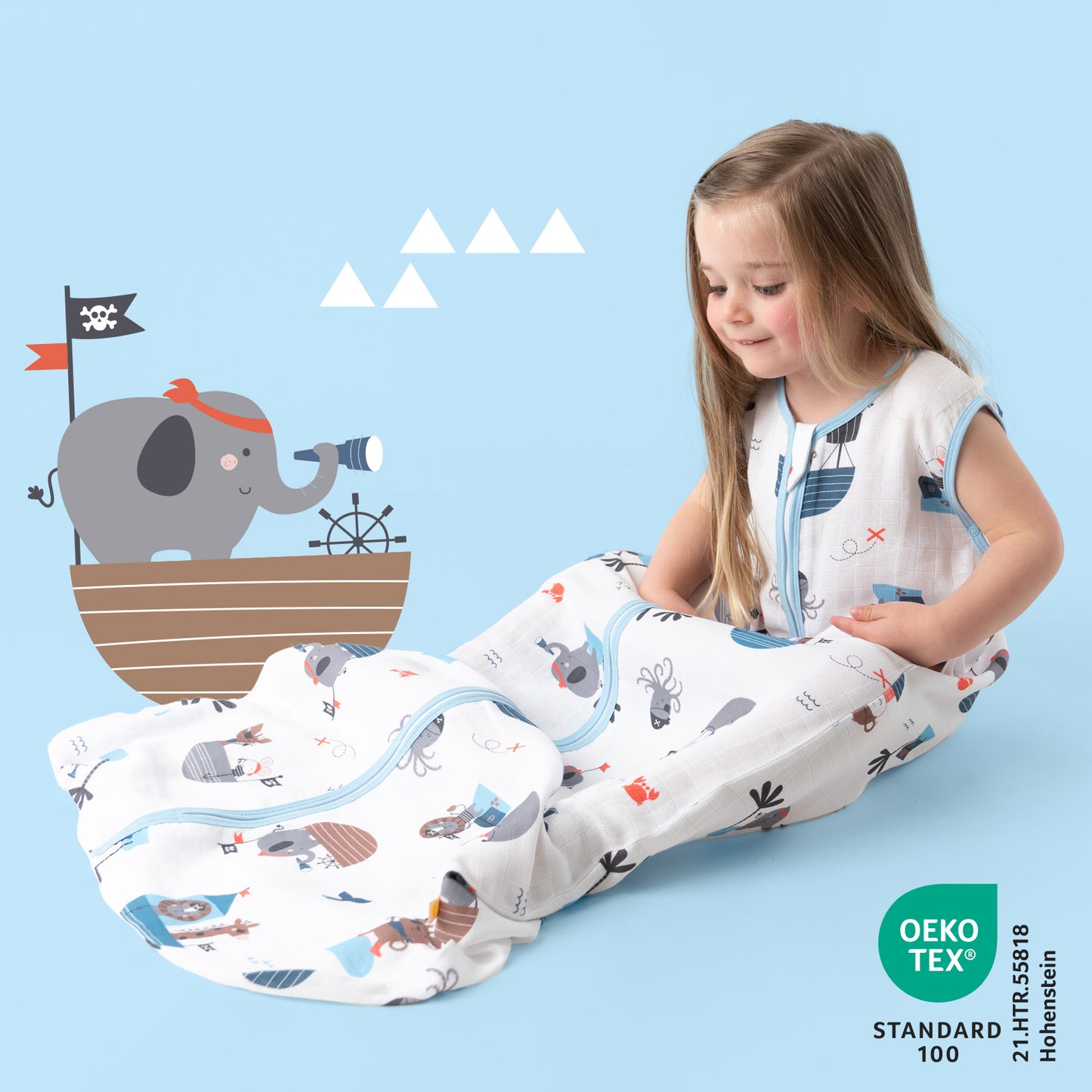 Gigoteuse bébé été - mousseline - 0.5 TOG_Pirate_OEKOTEX_415