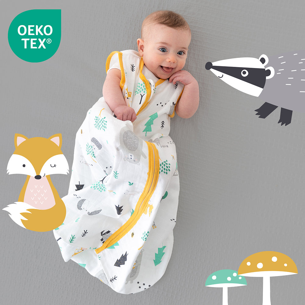 Gigoteuse bébé été - mousseline - 0.5 TOG_Animaux de la forêt_OEKOTEX_415