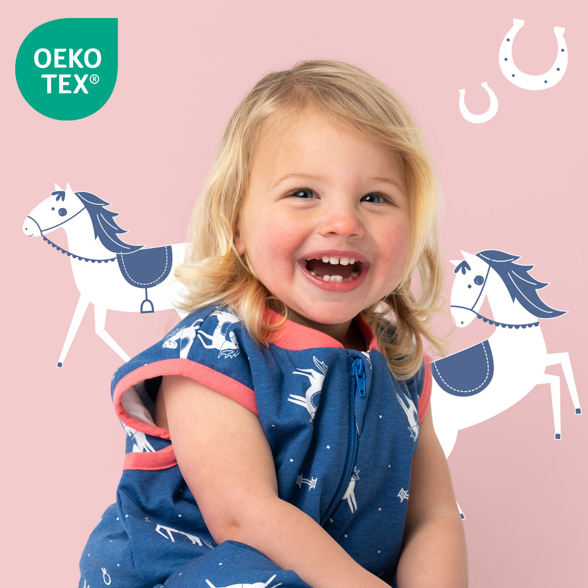 Gigoteuse bébé été & mi-saison - TOG 1_Chevaux_OEKOTEX_420