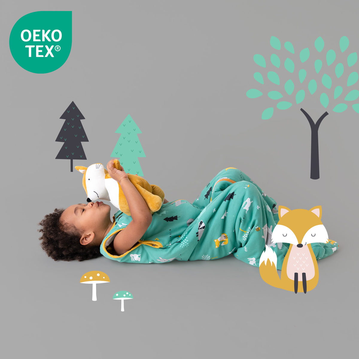 Gigoteuse bébé été & mi-saison - 100% bio - TOG 1_Animaux de la forêt_OEKOTEX_421